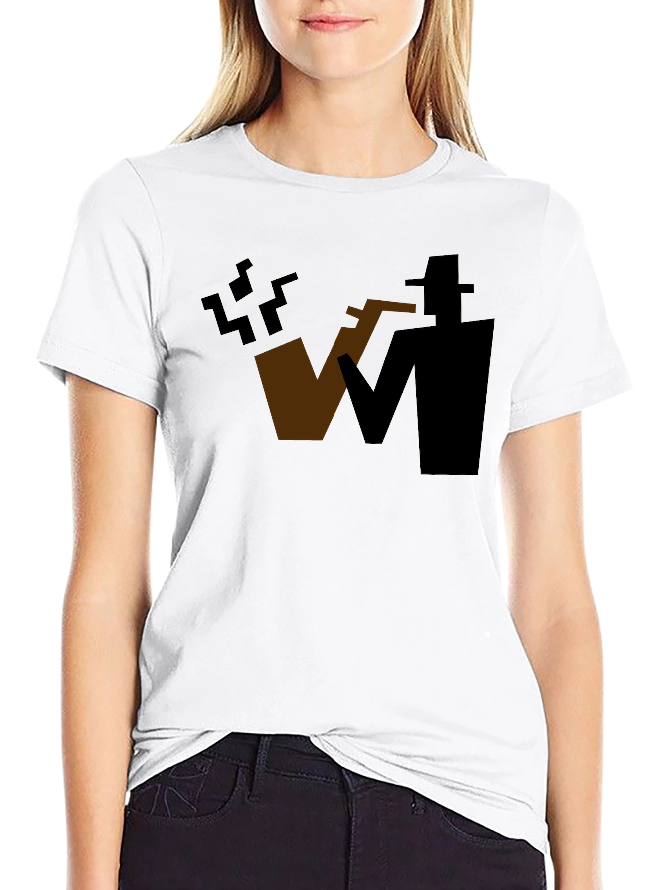 Abstract Smoker Graphic Tee - Cool Casual Shirt