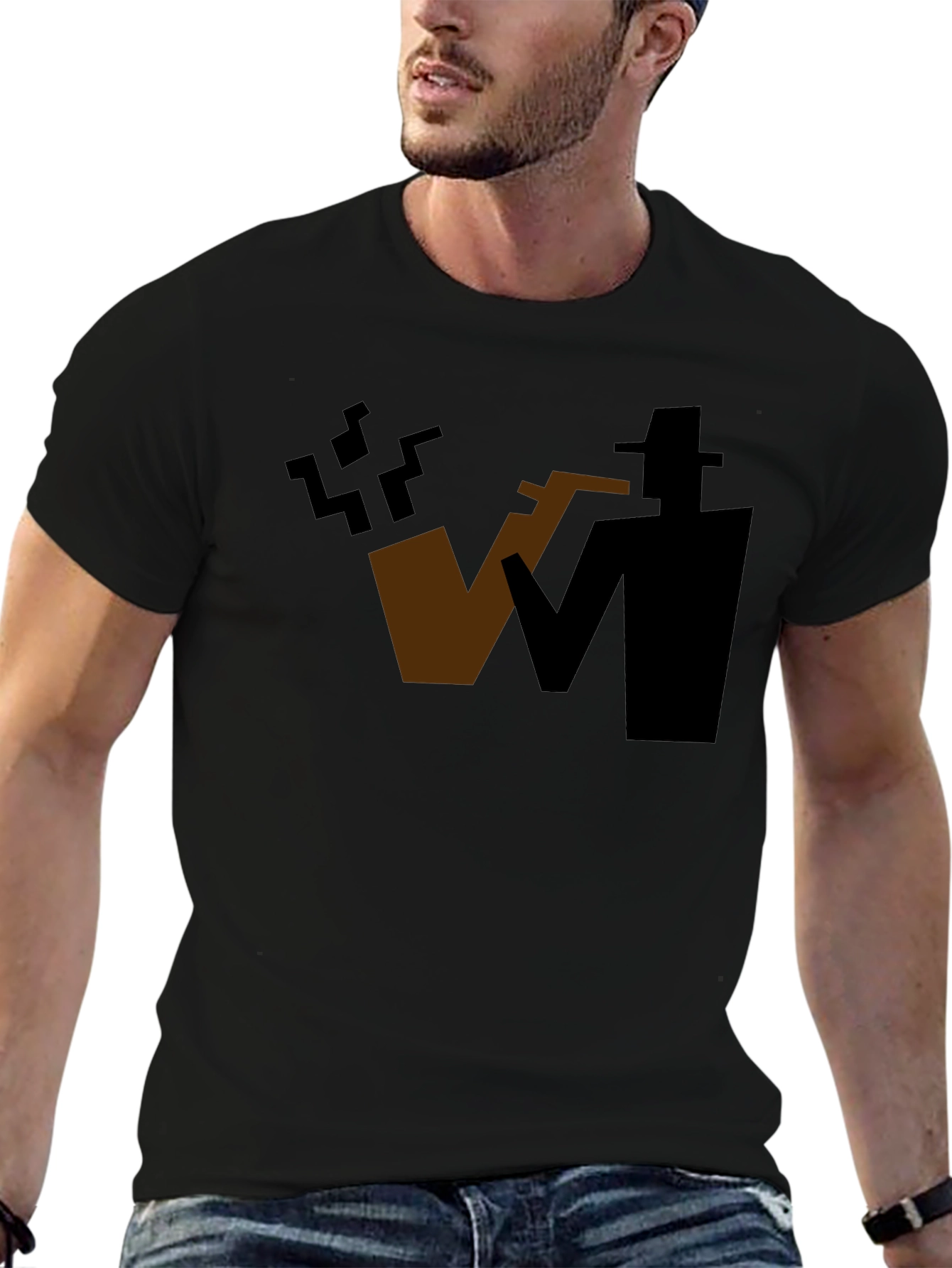 Abstract Smoker Graphic Tee - Cool Casual Shirt
