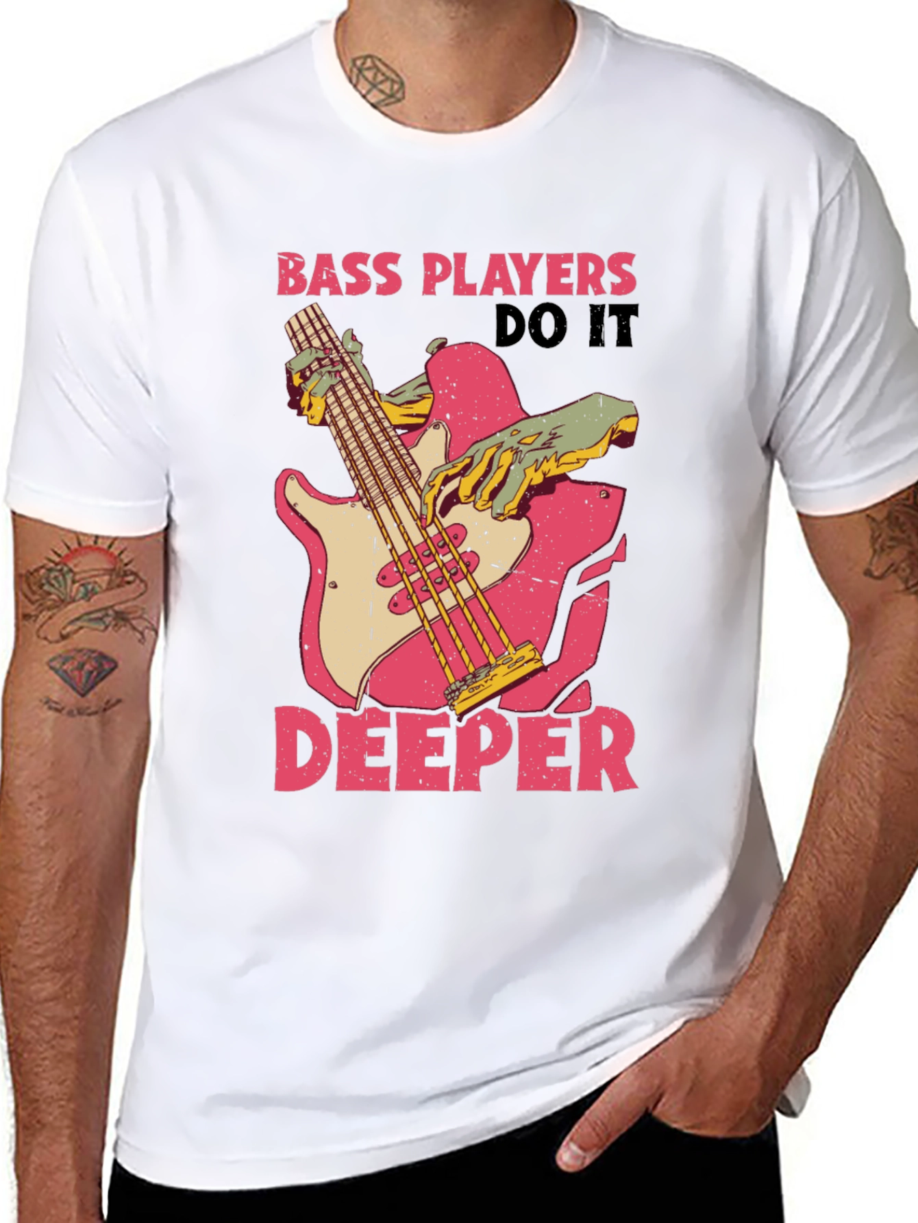 Bass Players Do It Deeper Graphic T-Shirt