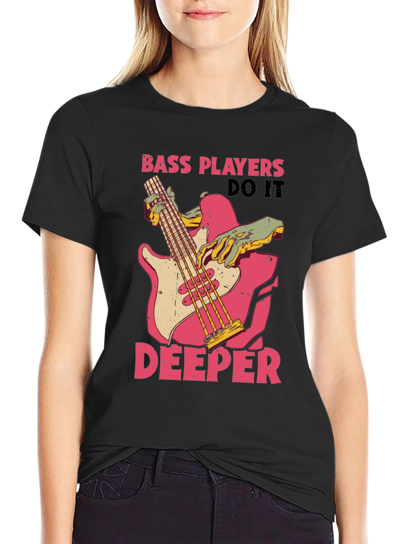 Bass Players Do It Deeper Graphic T-Shirt