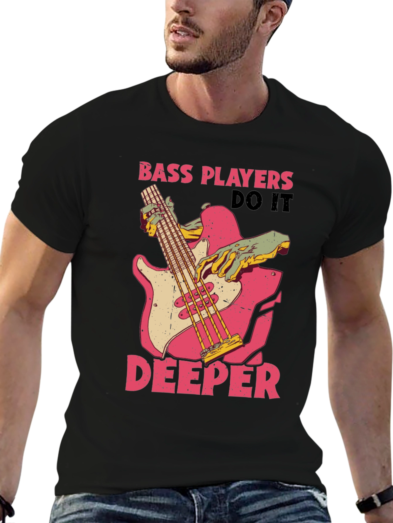 Bass Players Do It Deeper Graphic T-Shirt