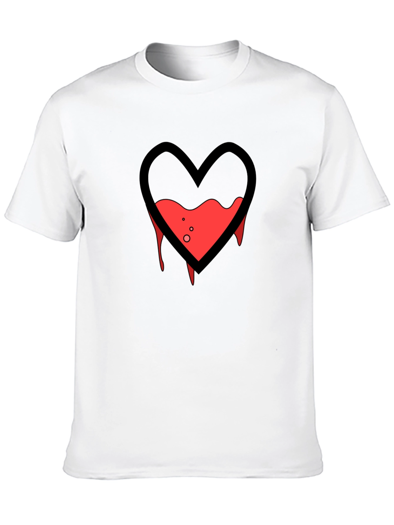 Bleeding Heart Graphic Tee - Black Cotton Blend