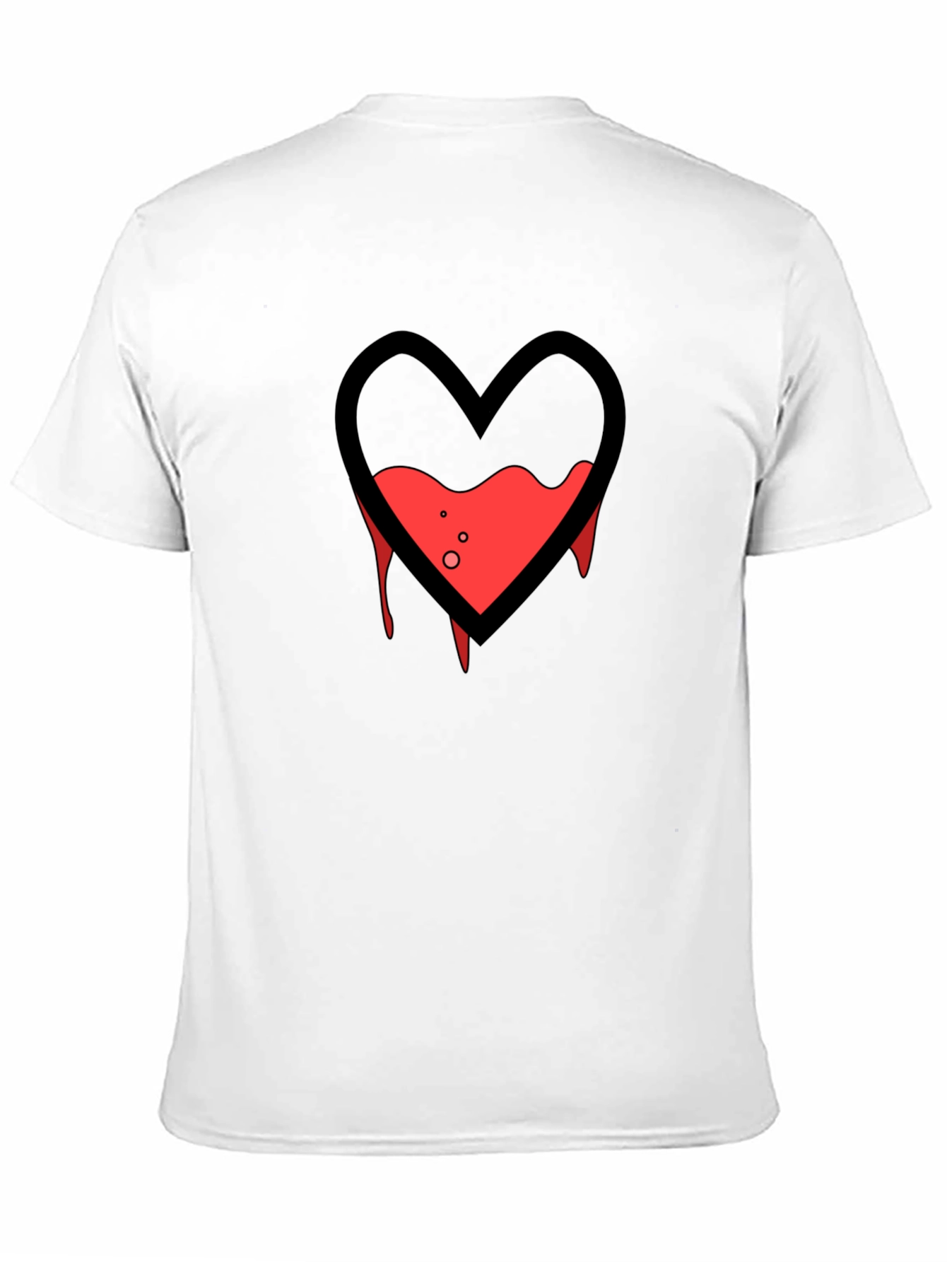 Bleeding Heart Graphic Tee - Black Cotton Blend
