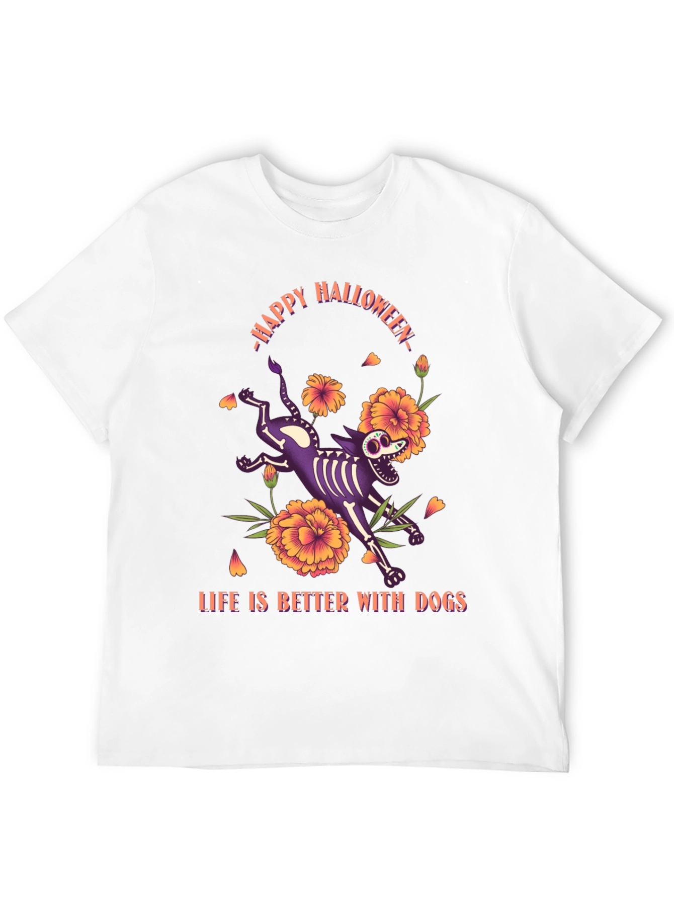 Halloween Skeleton Dog T-Shirt