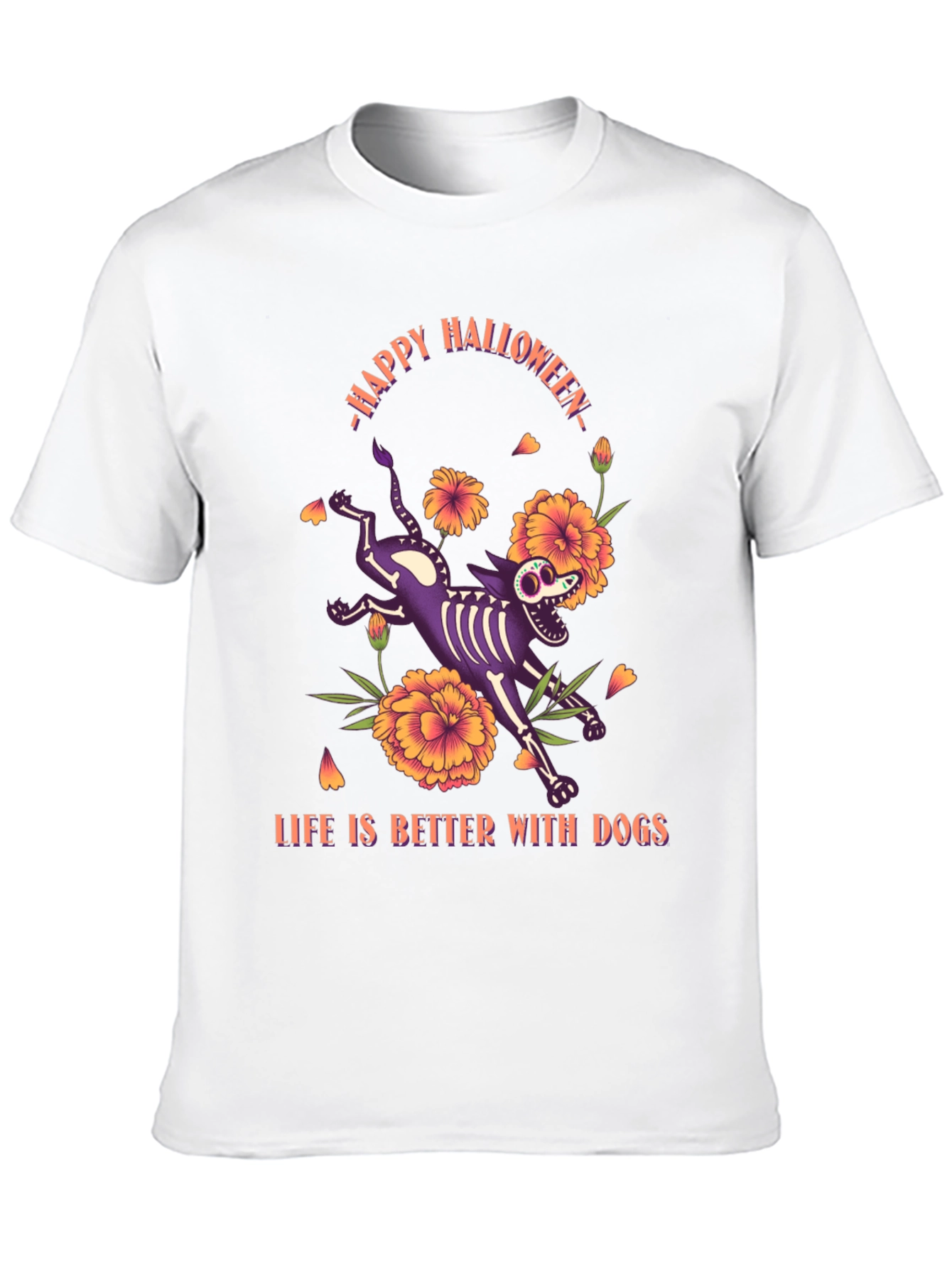 Halloween Skeleton Dog T-Shirt