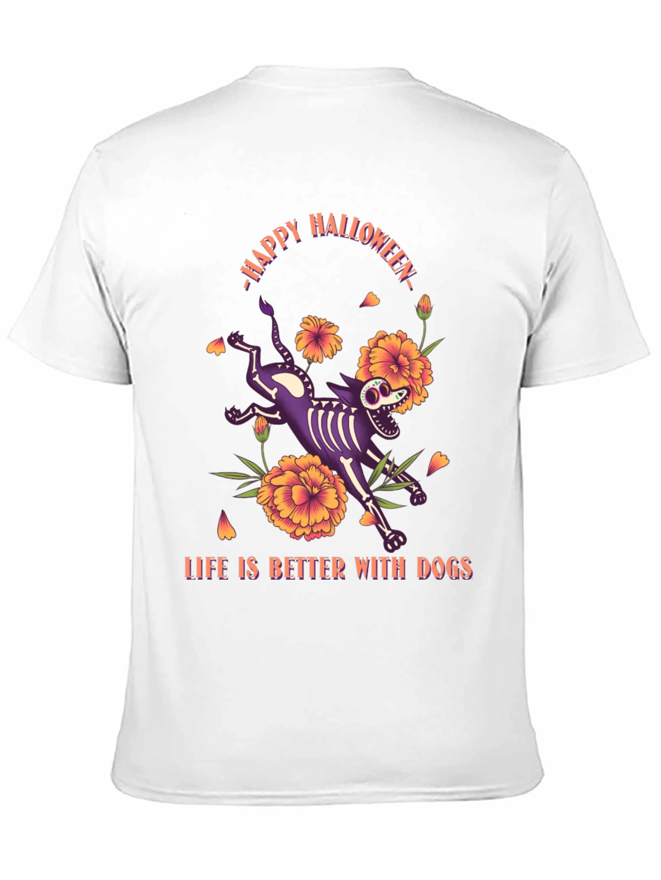Halloween Skeleton Dog T-Shirt