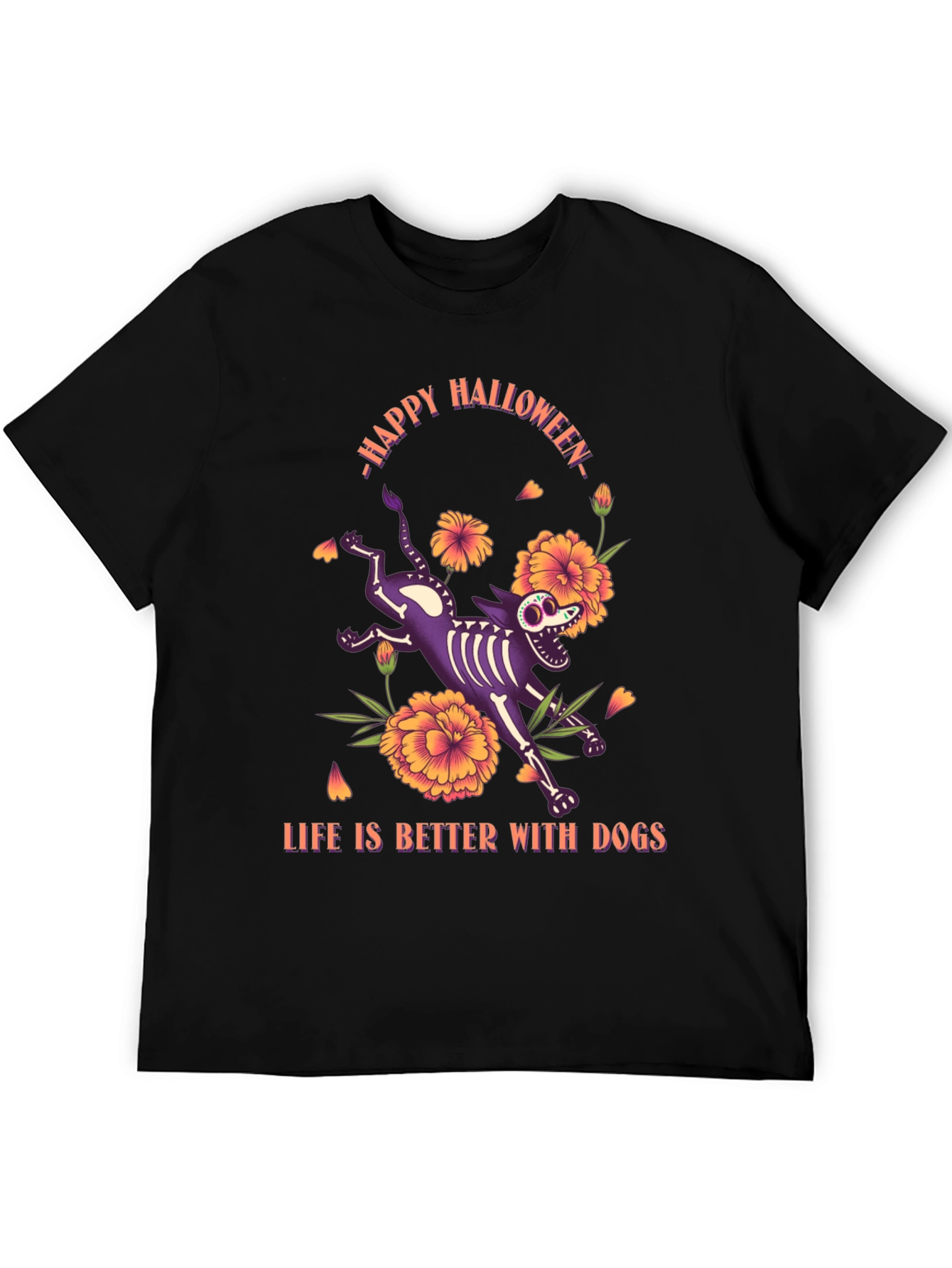 Halloween Skeleton Dog T-Shirt