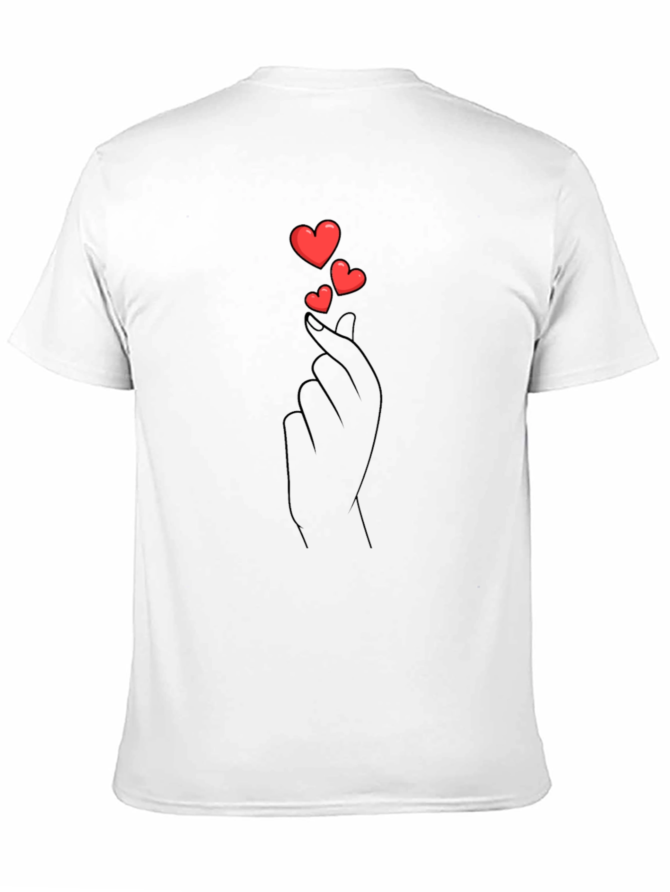 Heart Finger Love Gesture Graphic Black Tee