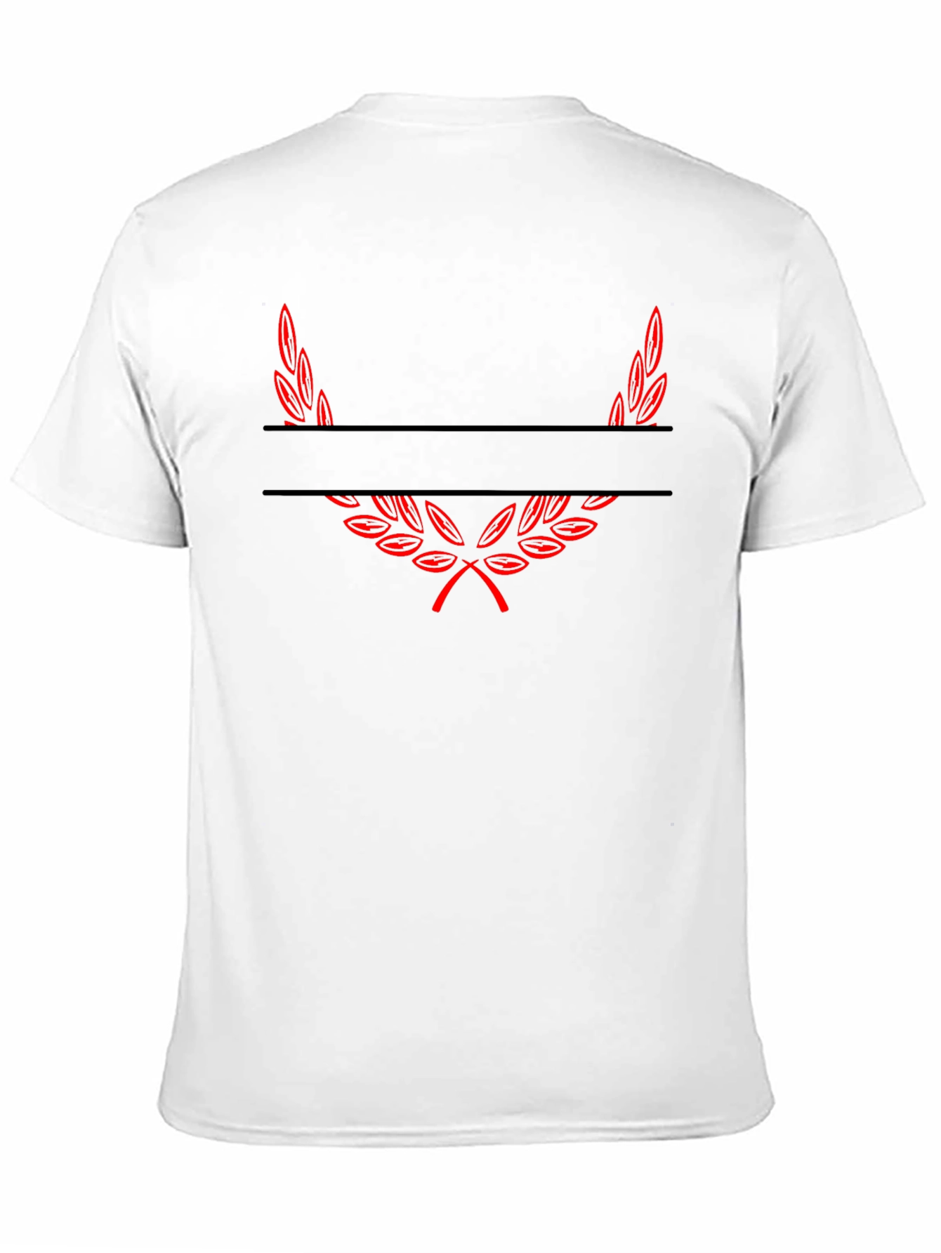 Black Tee with Red Laurel Wreath Graphic