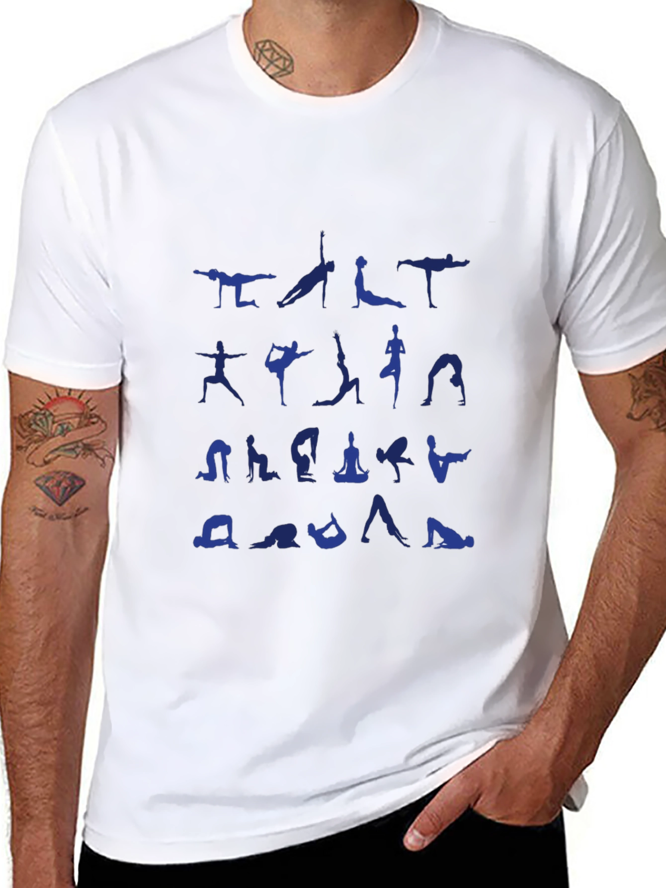 Yoga Pose Graphic Tee - Mens Black T-Shirt