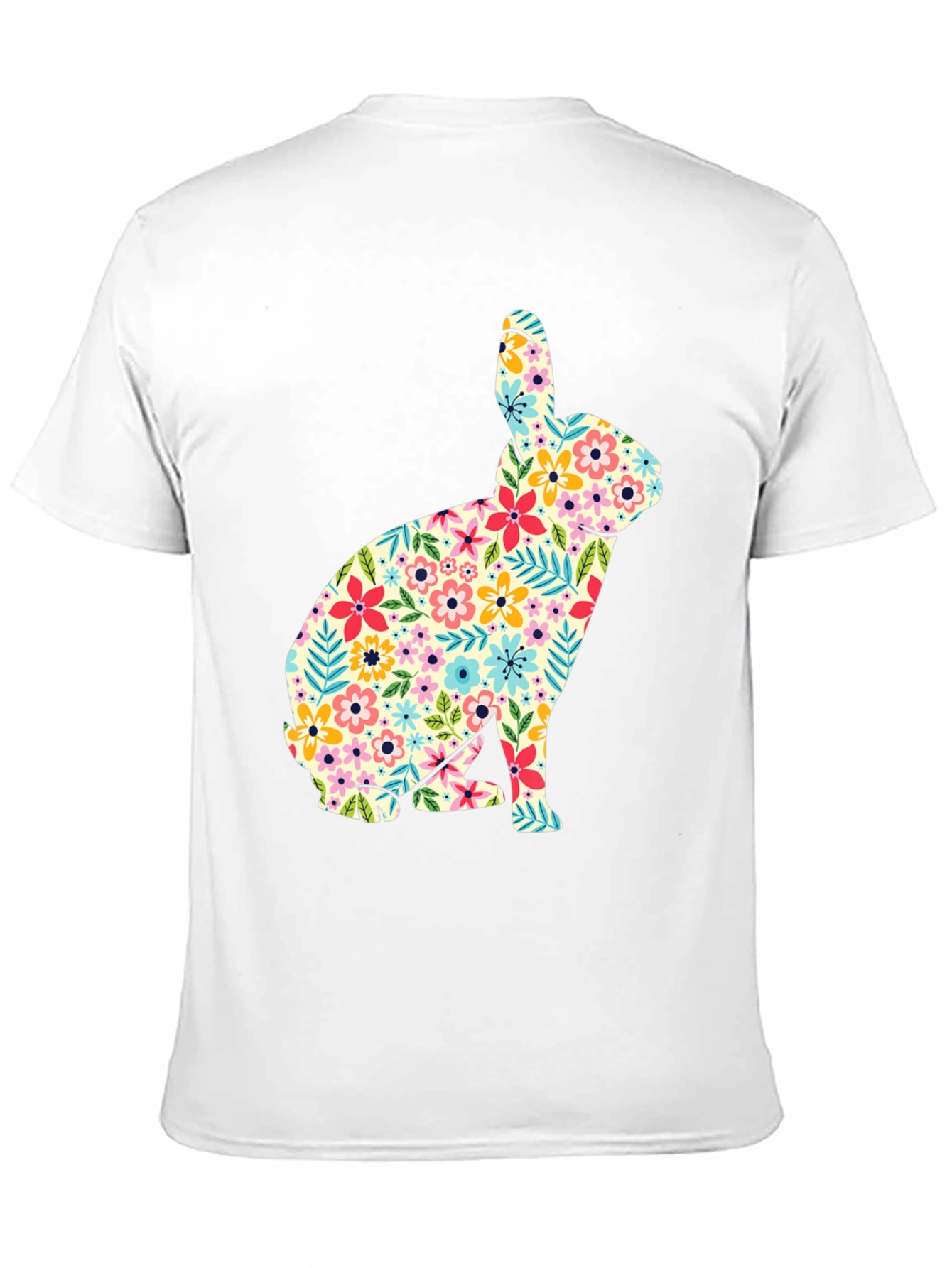 Floral Bunny Graphic Tee - Soft Cotton
