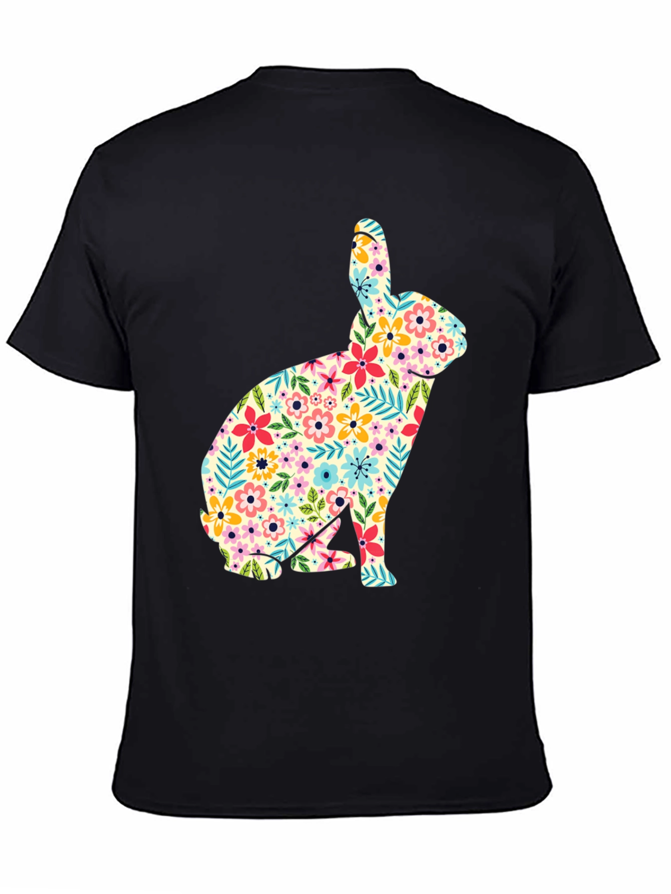 Floral Bunny Graphic Tee - Soft Cotton