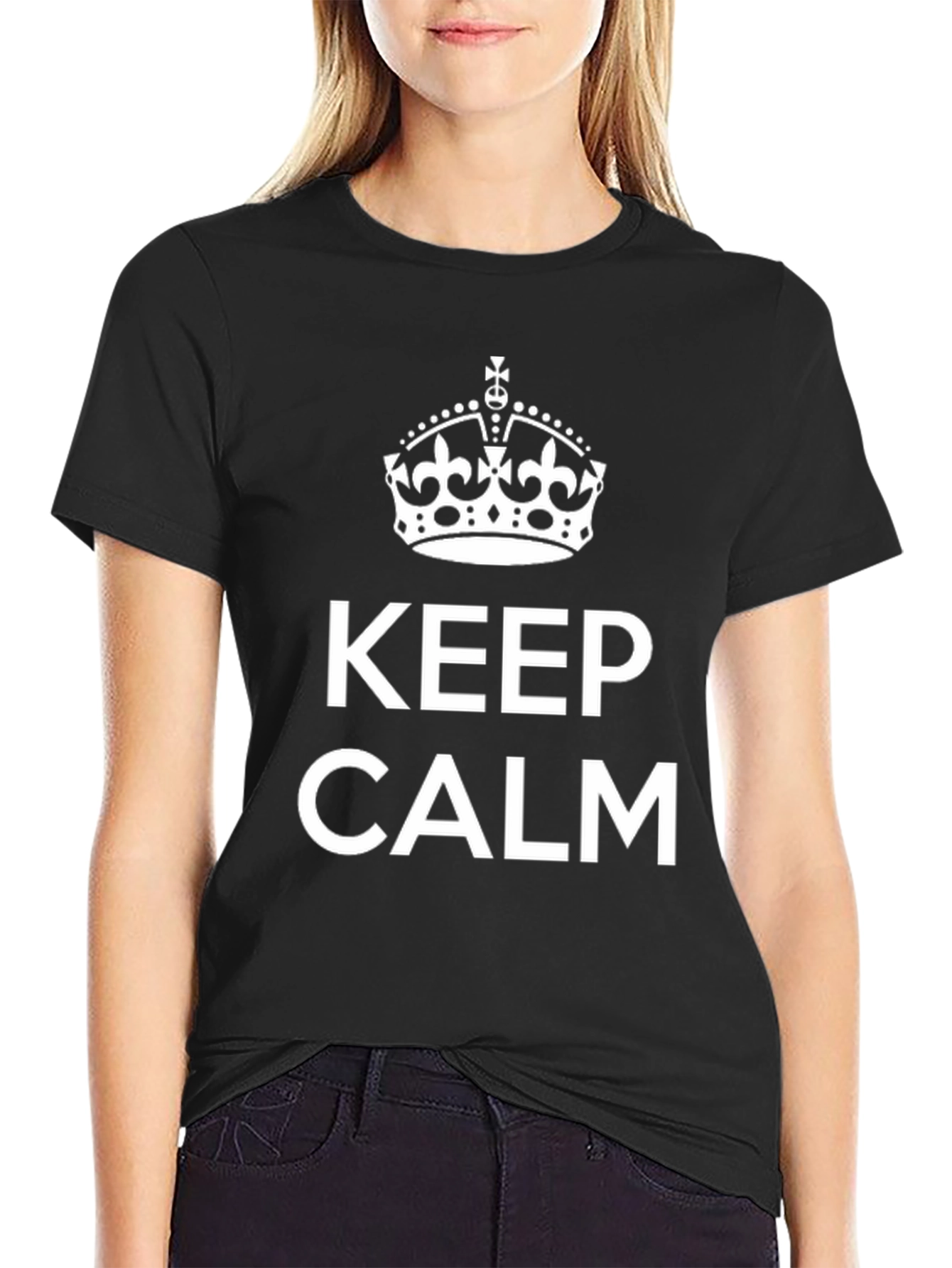 Keep Calm Crown Graphic Tee - Black