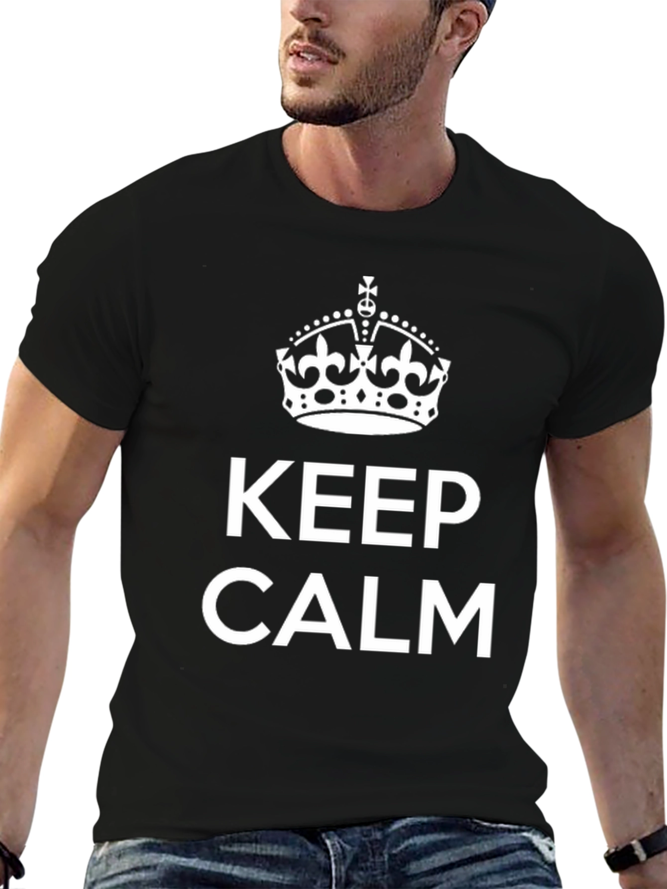 Keep Calm Crown Graphic Tee - Black