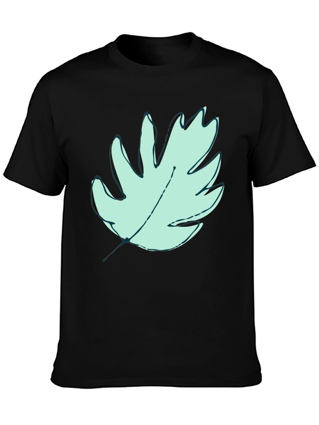 Leaf Graphic Black T-Shirt - Stylish Casual Wear
