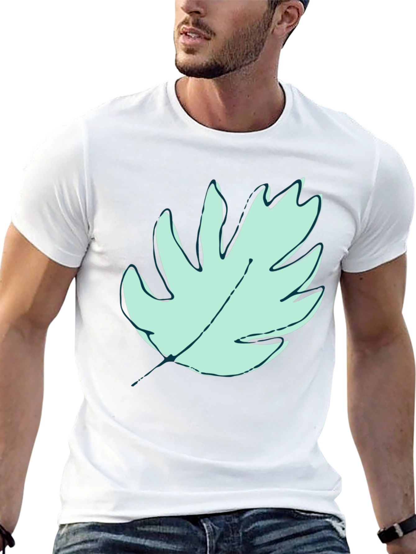 Leaf Graphic Black T-Shirt - Stylish Casual Wear