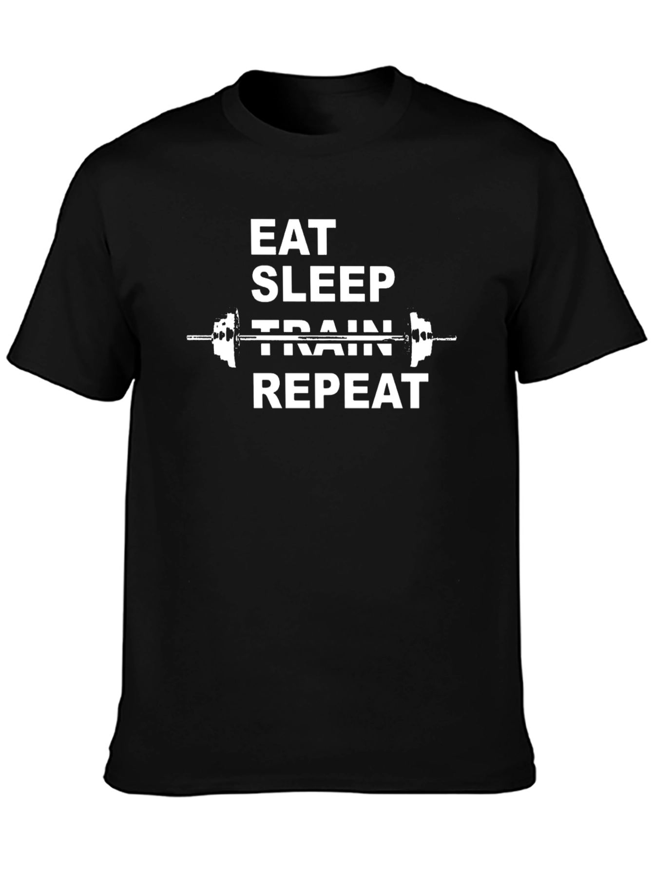Eat Sleep Train Repeat Black Graphic T-Shirt