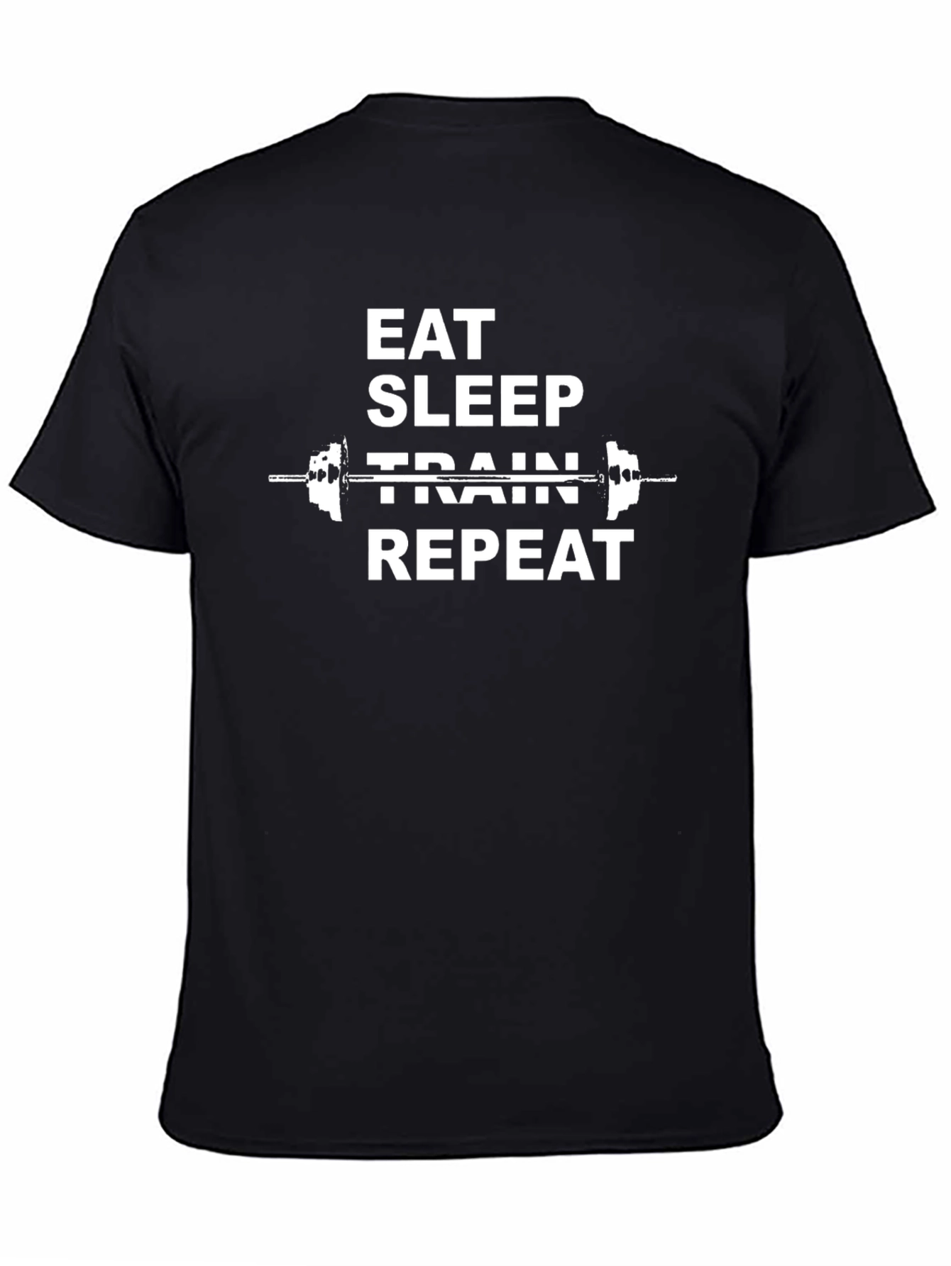 Eat Sleep Train Repeat Black Graphic T-Shirt