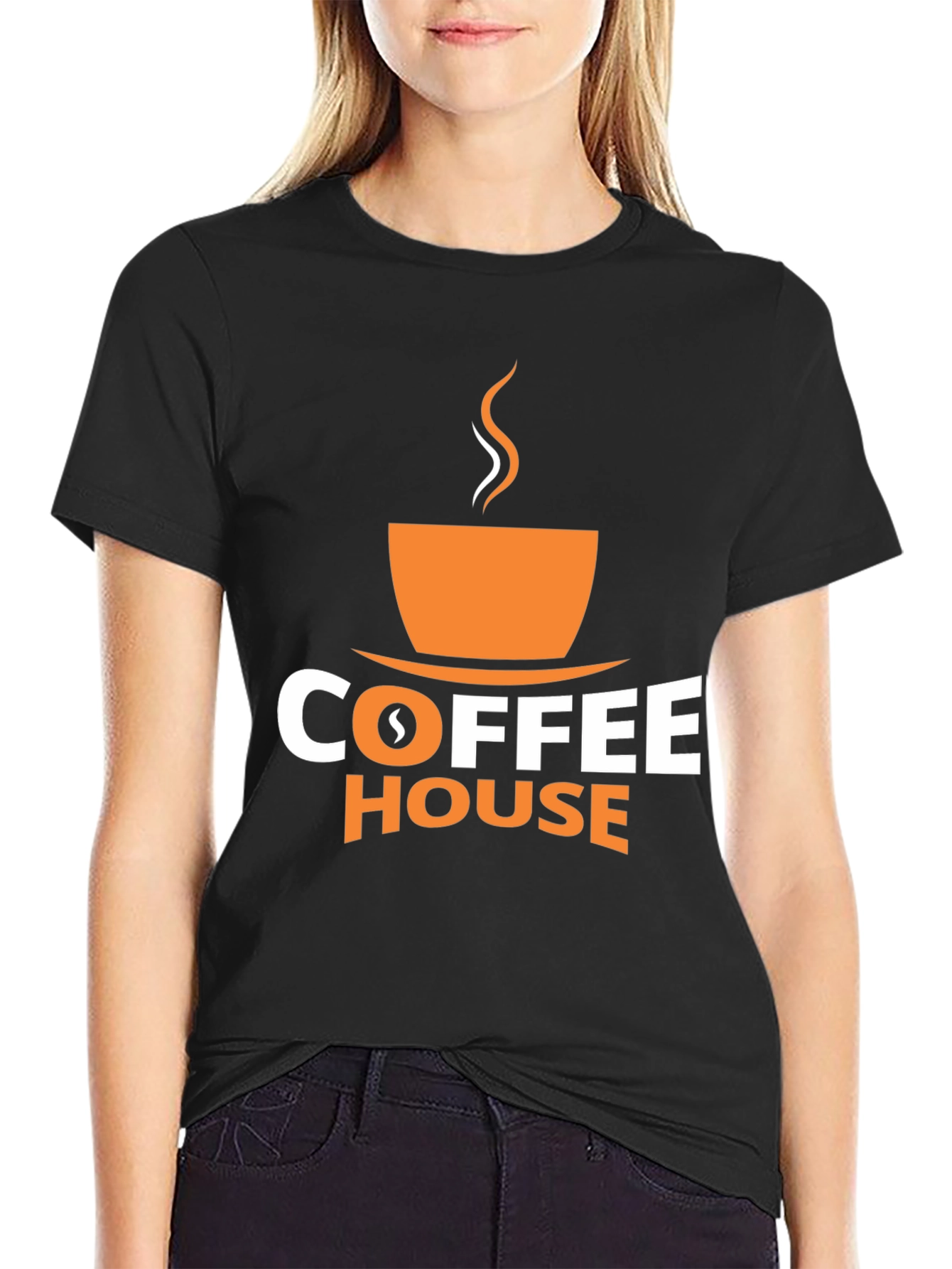 Coffee House Graphic Tee - Black Cotton Blend