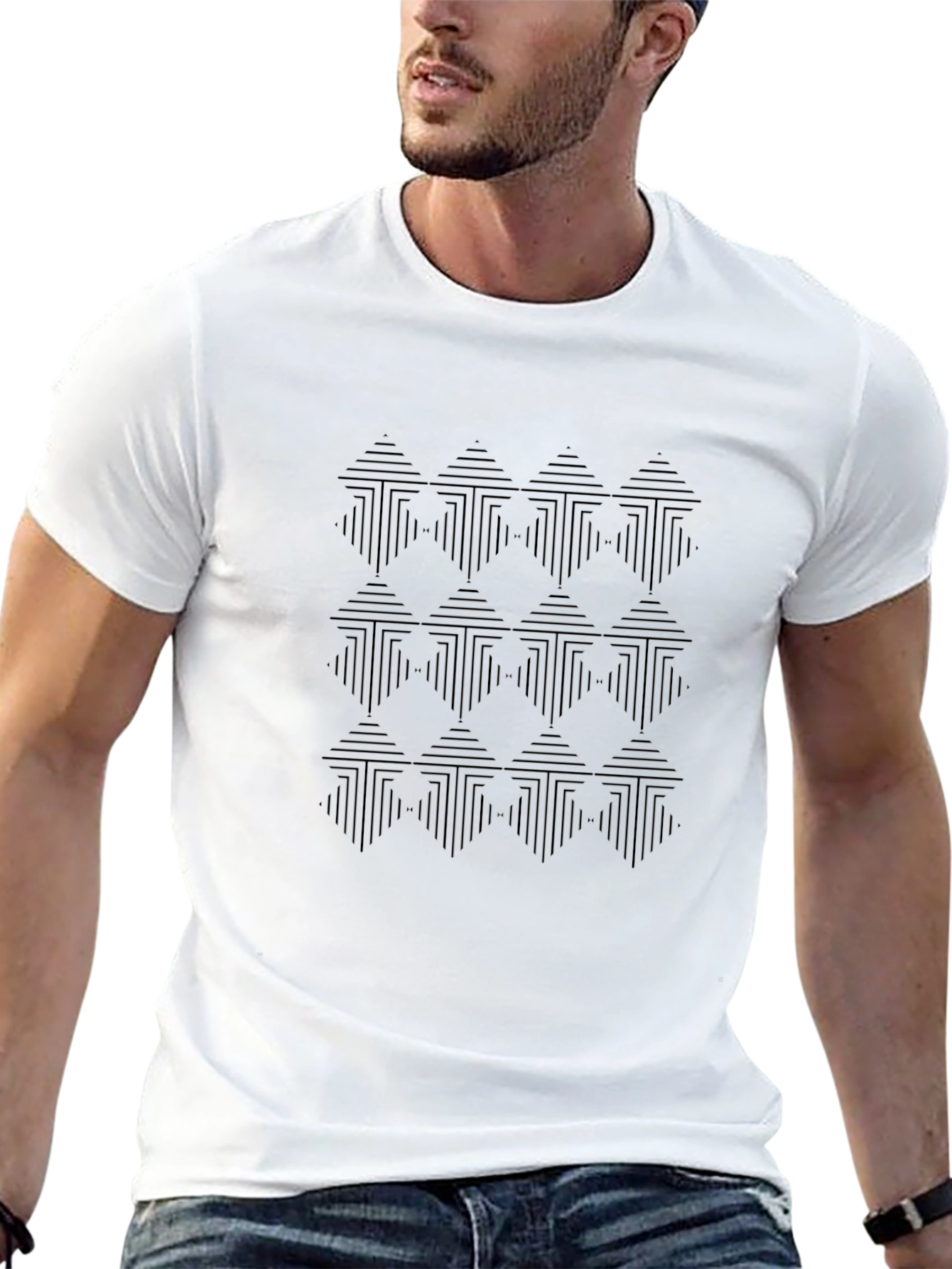 Abstract Pattern Black Tee