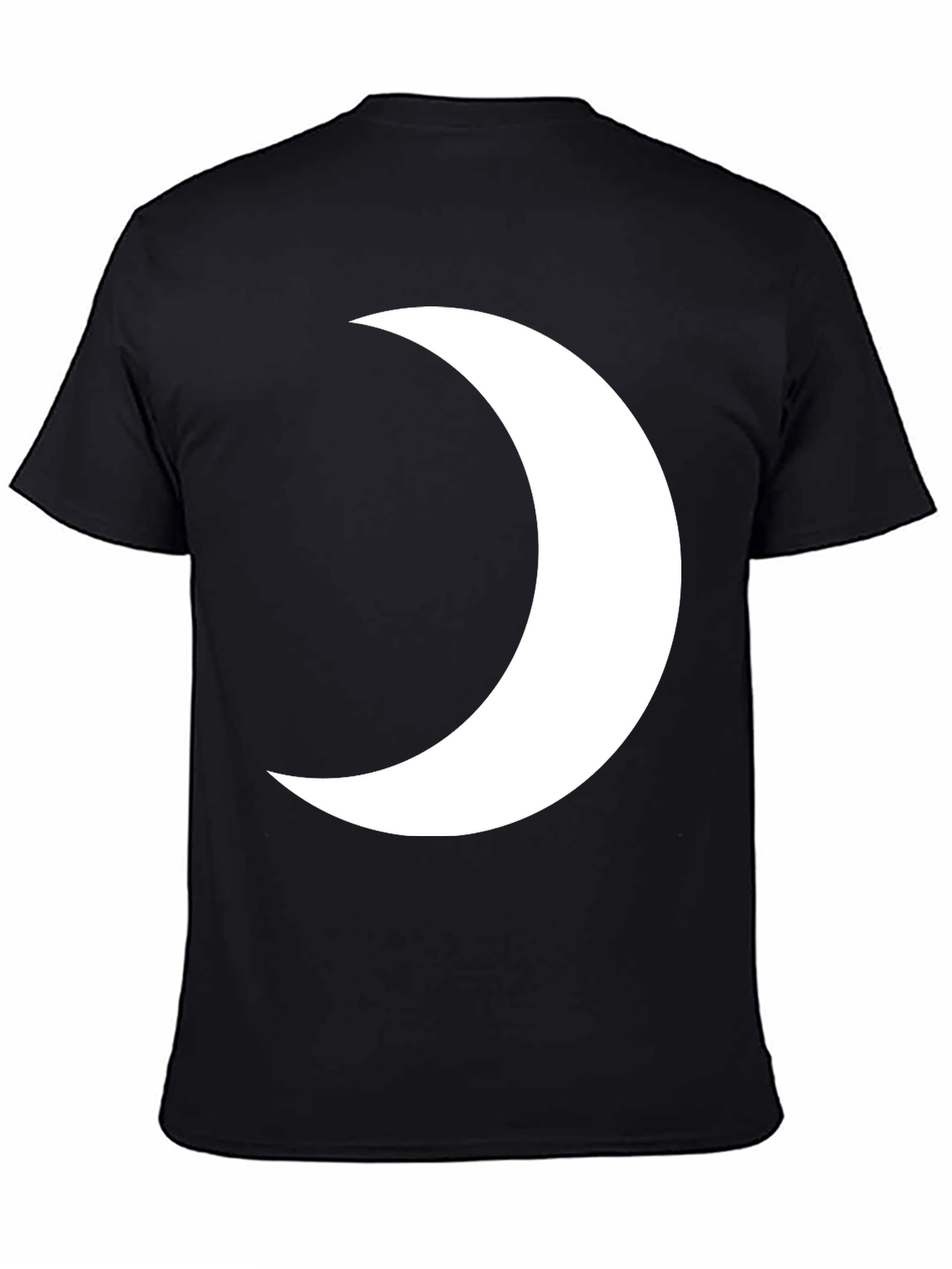Crescent Moon Graphic Tee - Black Cotton T-Shirt