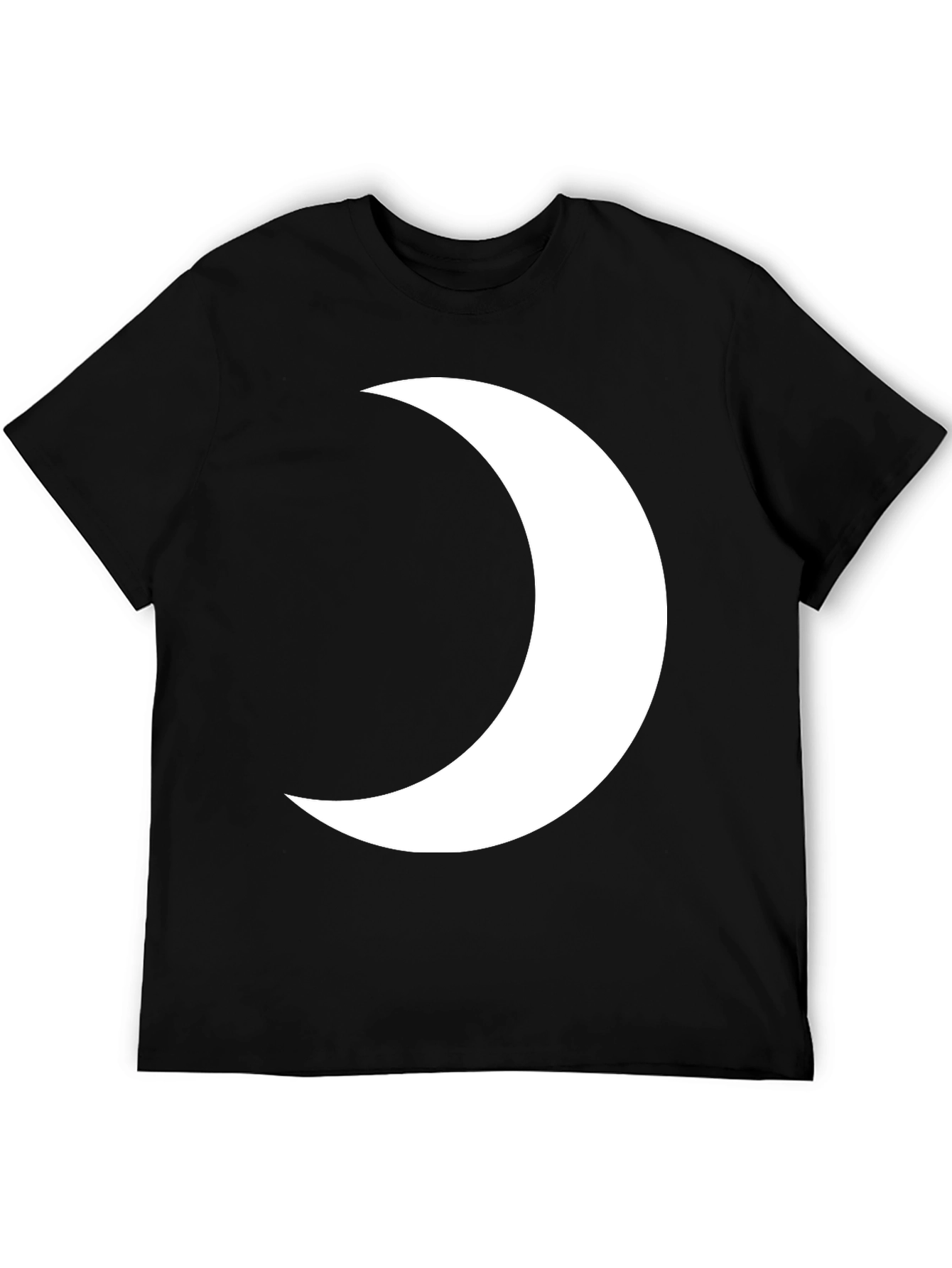 Crescent Moon Graphic Tee - Black Cotton T-Shirt