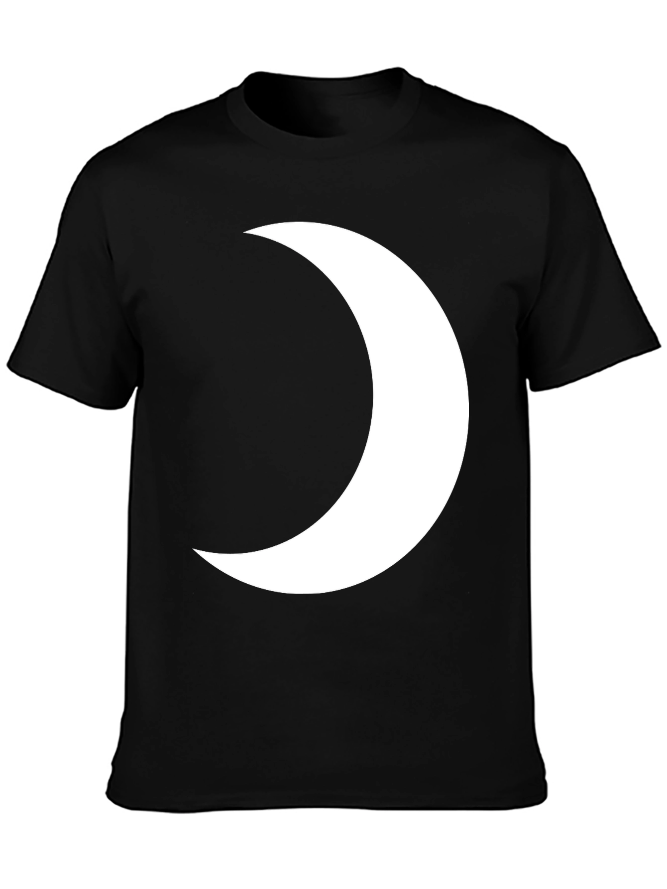 Crescent Moon Graphic Tee - Black Cotton T-Shirt
