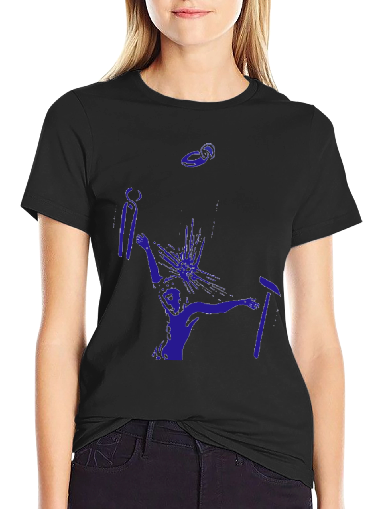 Black Graphic Tee - Artsy Minimalist Design