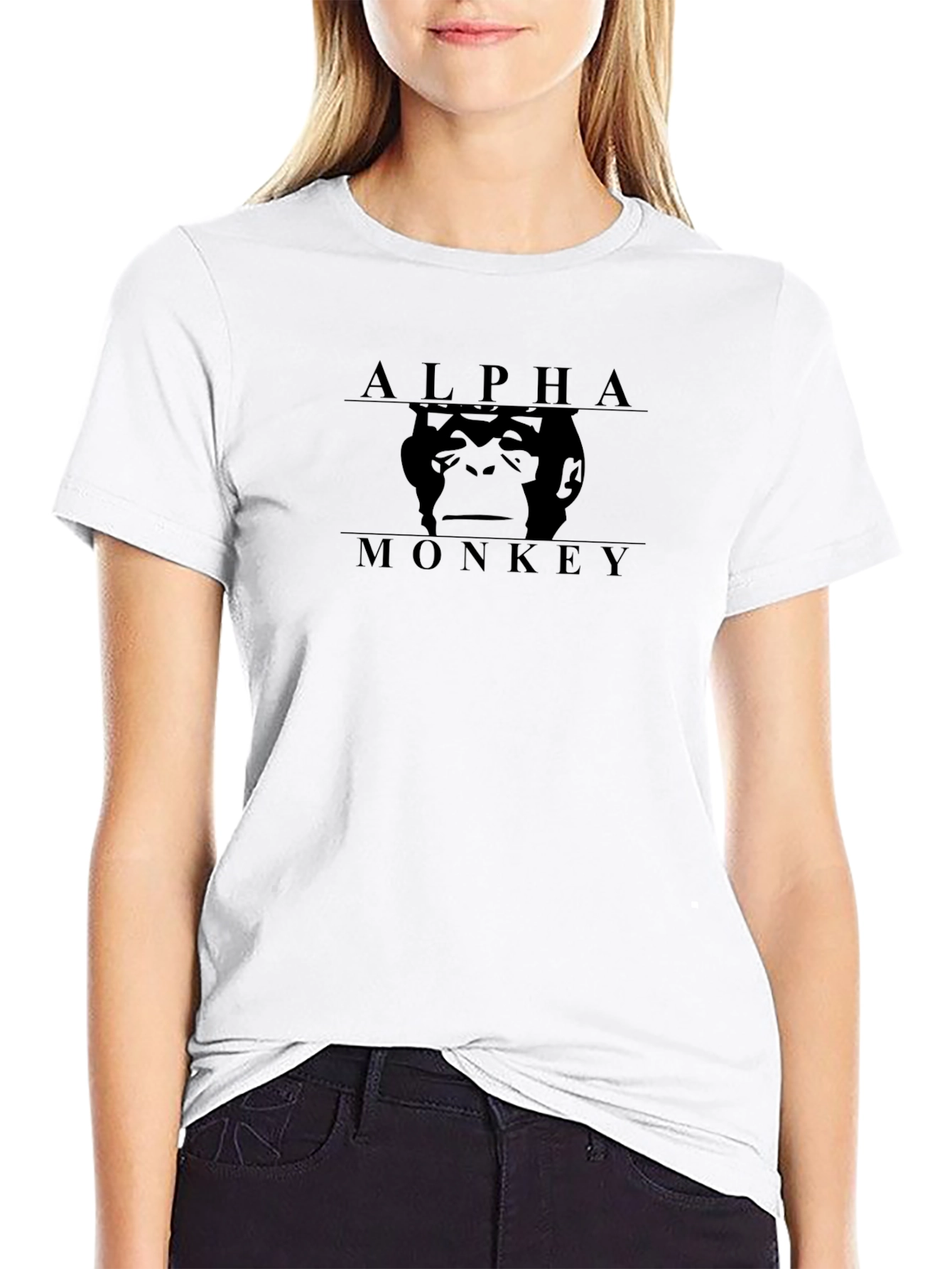 Alpha Monkey Graphic T-Shirt - Black