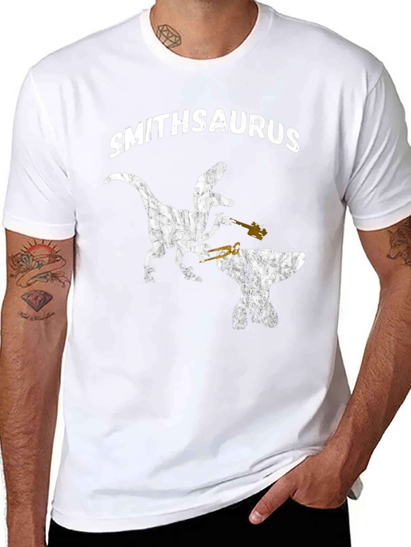 Smithsaurus Black T-Shirt - Dinosaur Blacksmith