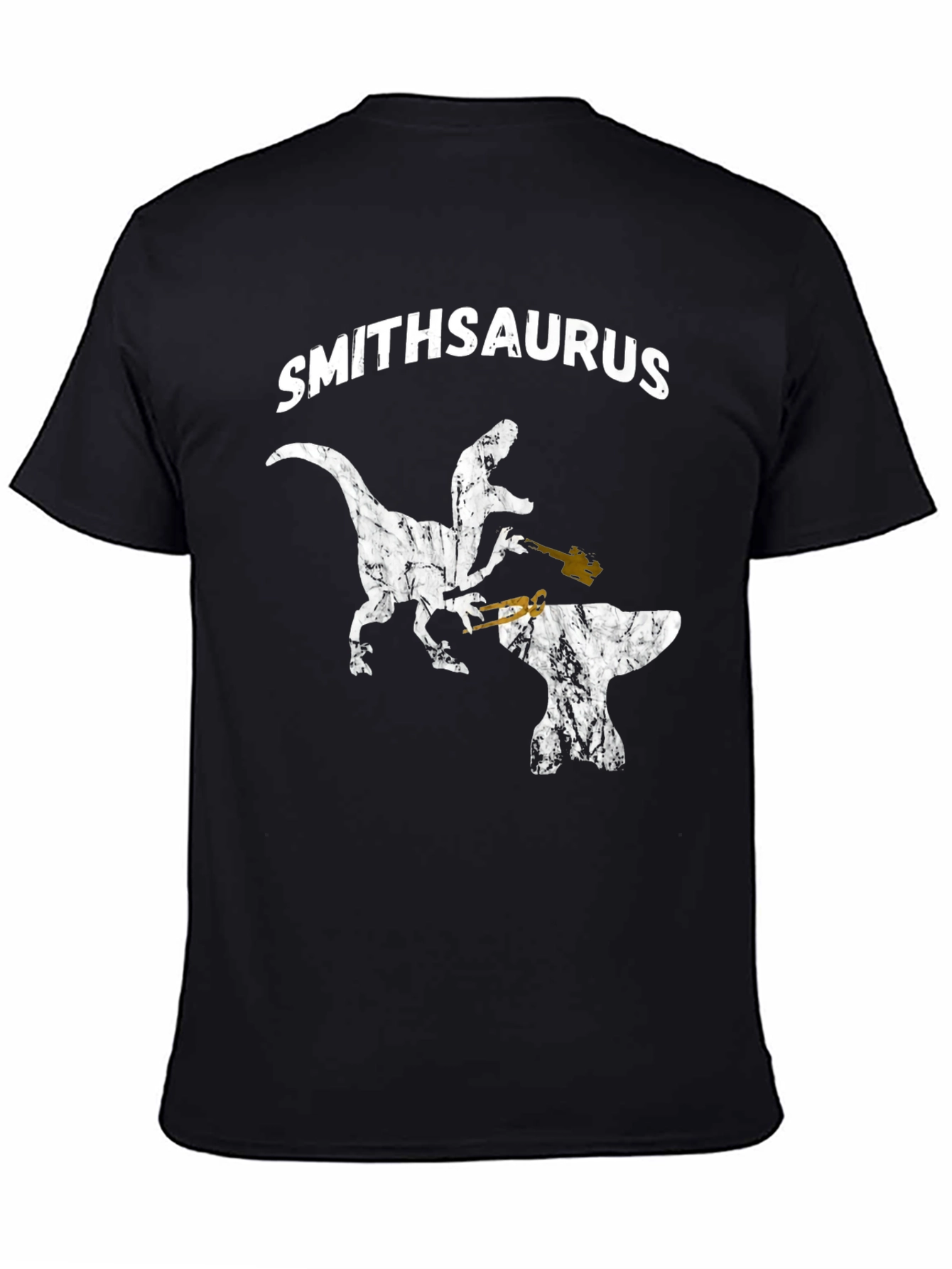 Smithsaurus Black T-Shirt - Dinosaur Blacksmith