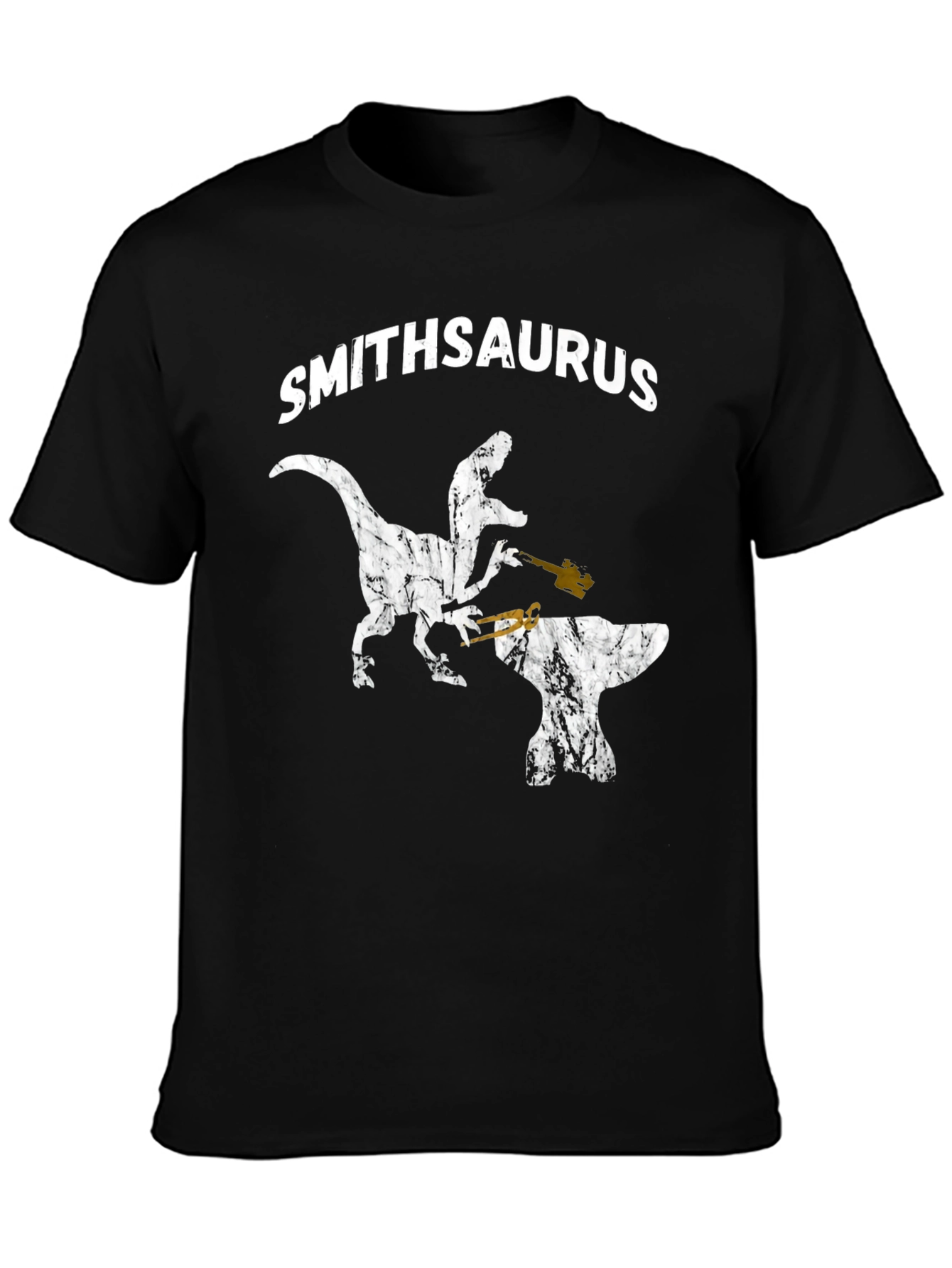Smithsaurus Black T-Shirt - Dinosaur Blacksmith