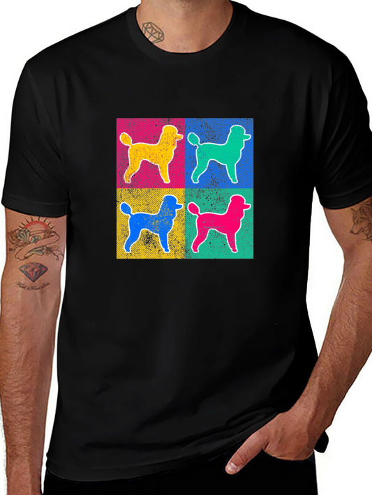 Pop Art Poodle Graphic Tee - Stylish Pet Lover Shirt