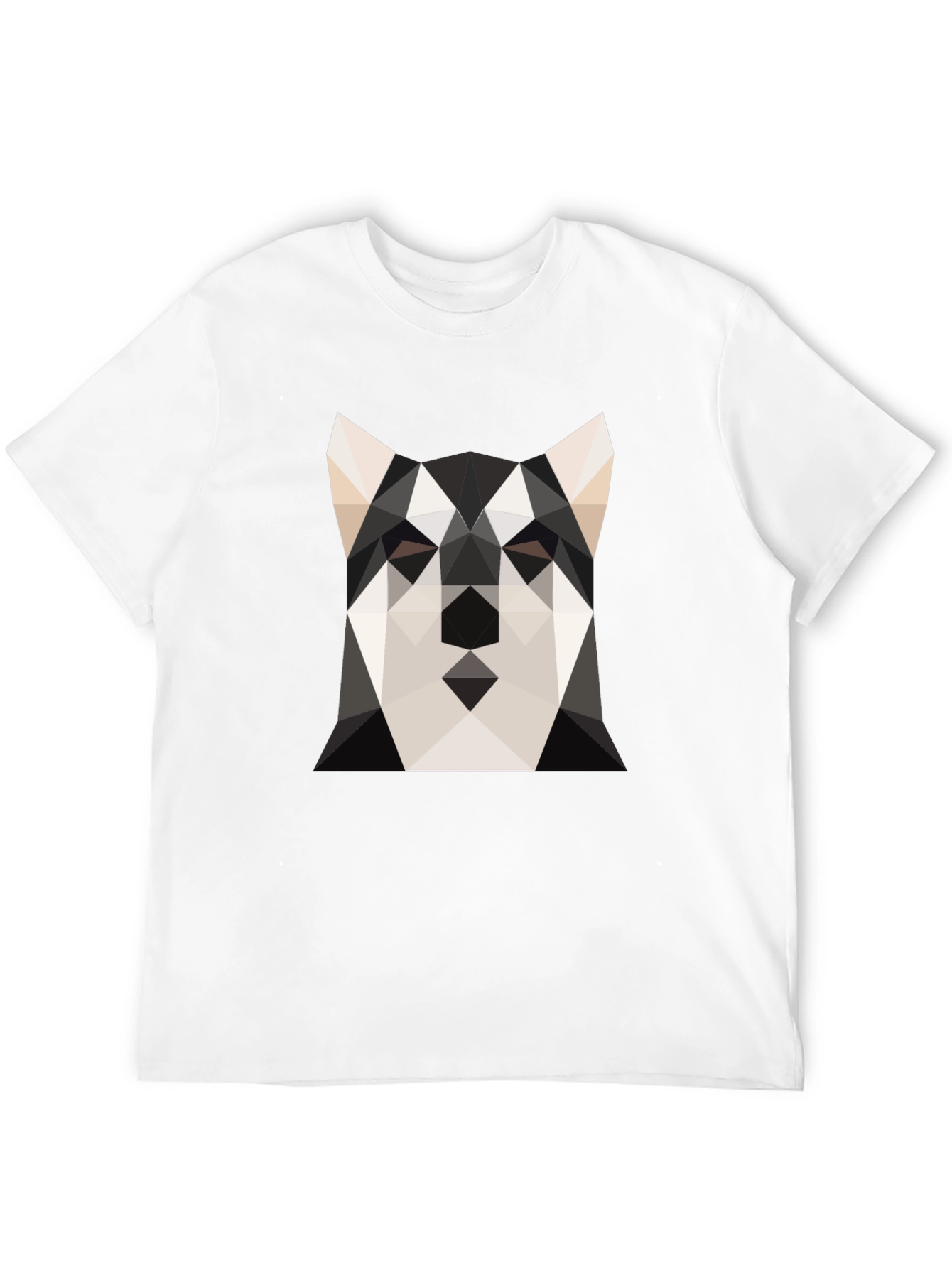 Geometric Husky Print Black T-Shirt