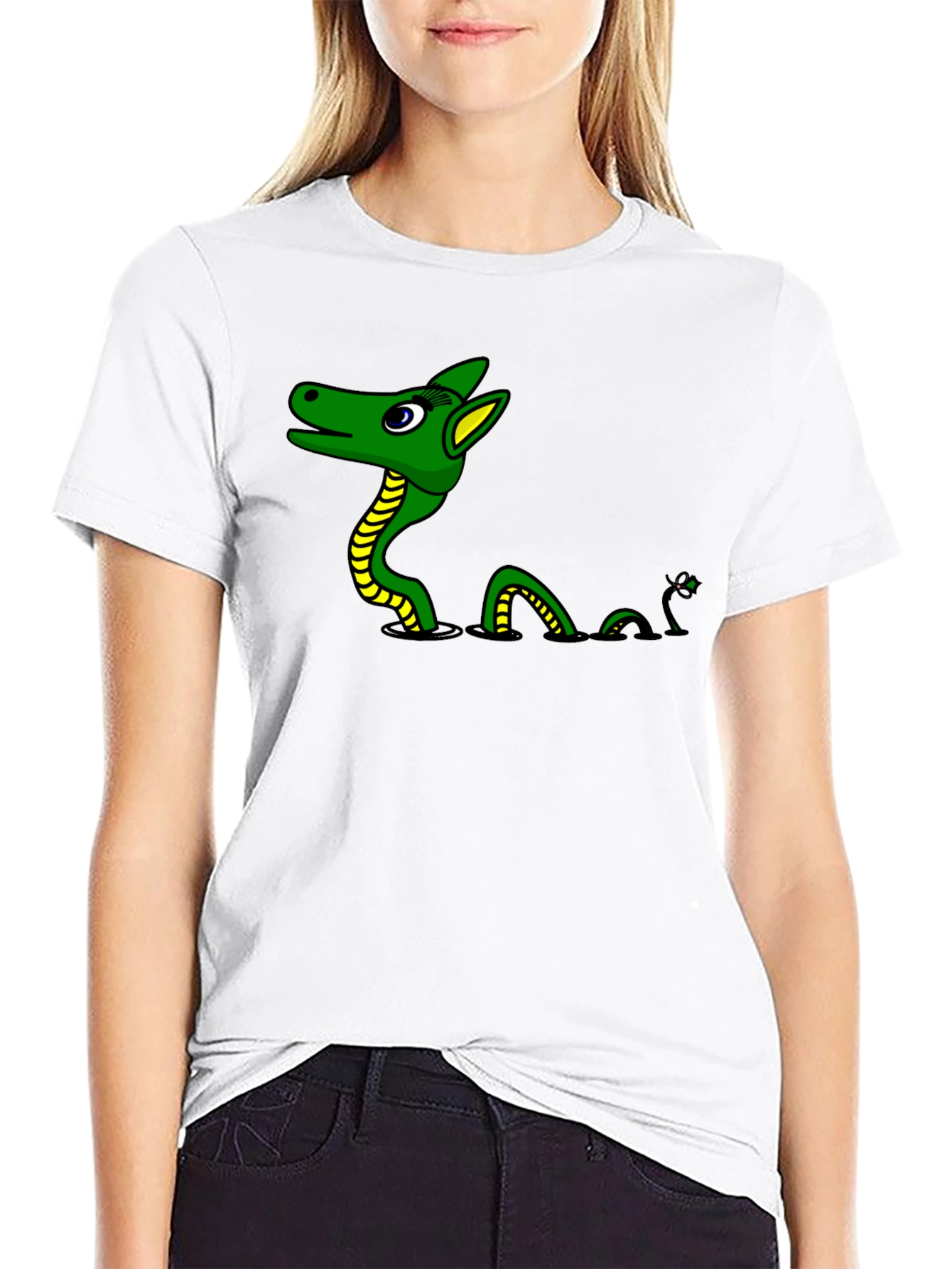 Loch Ness Monster Graphic Tee - Black Cotton T-Shirt
