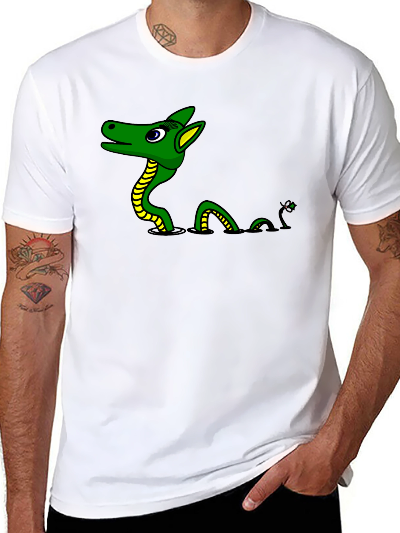 Loch Ness Monster Graphic Tee - Black Cotton T-Shirt