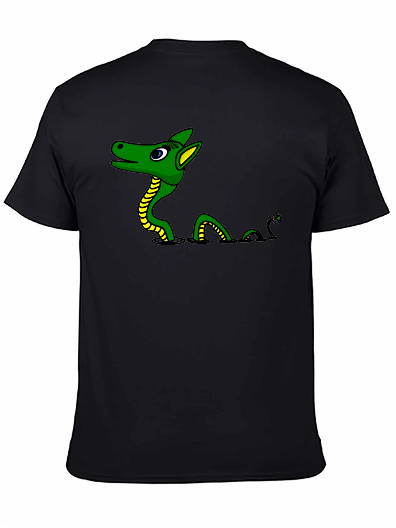 Loch Ness Monster Graphic Tee - Black Cotton T-Shirt