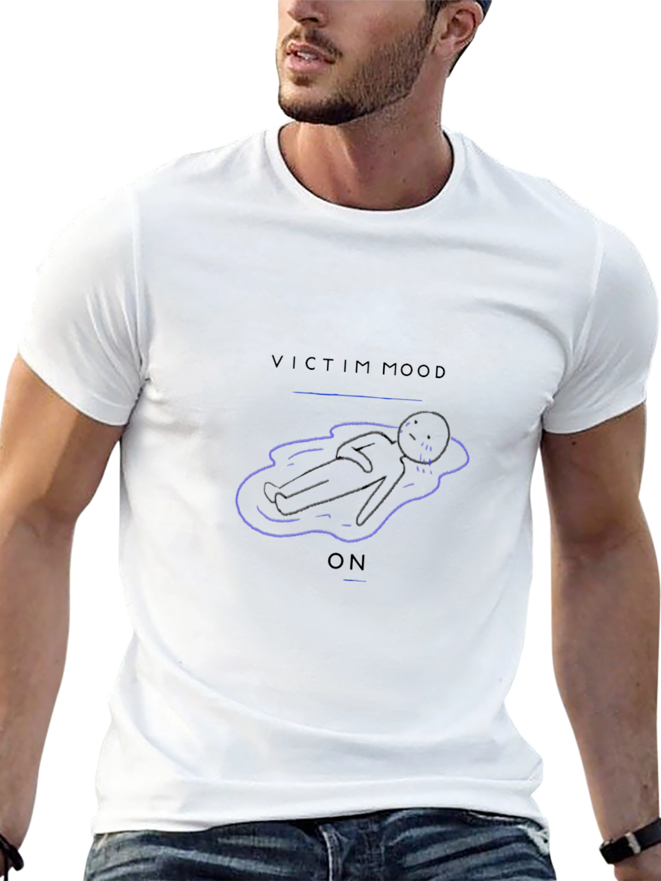 Victim Mood On Graphic T-Shirt - Black