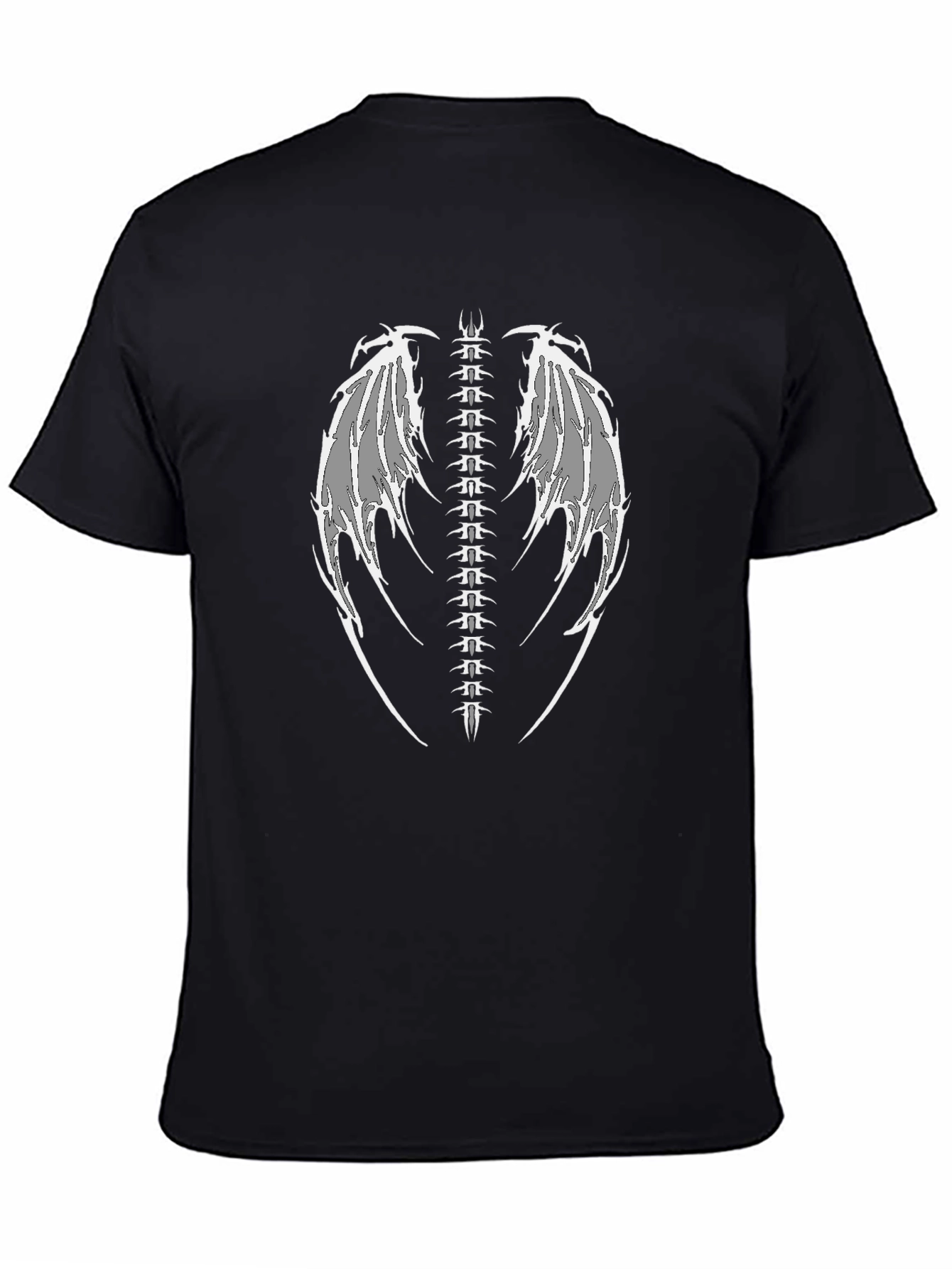Gothic Spine & Wing T-Shirt - Dark Style