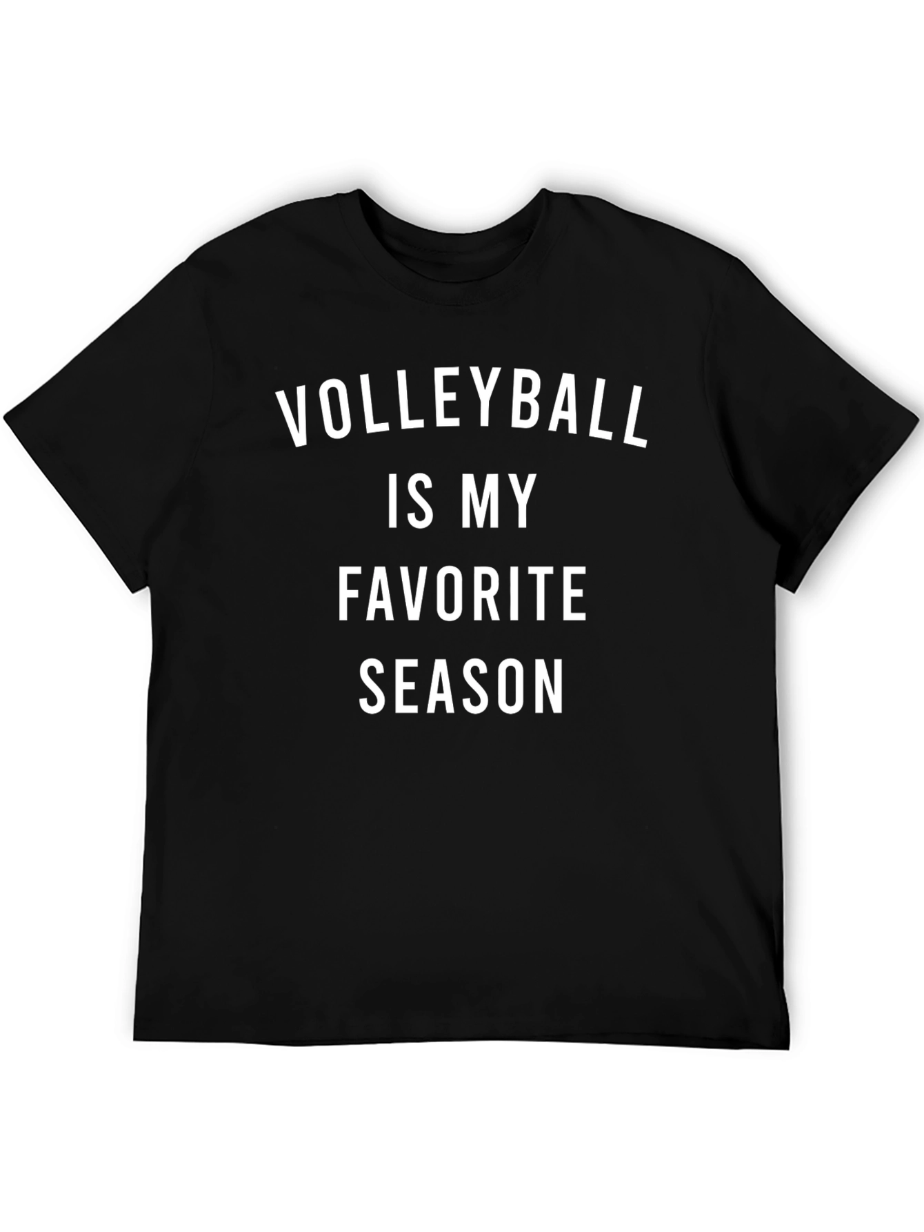 Volleyball Is My Favorite Season Black T-Shirt