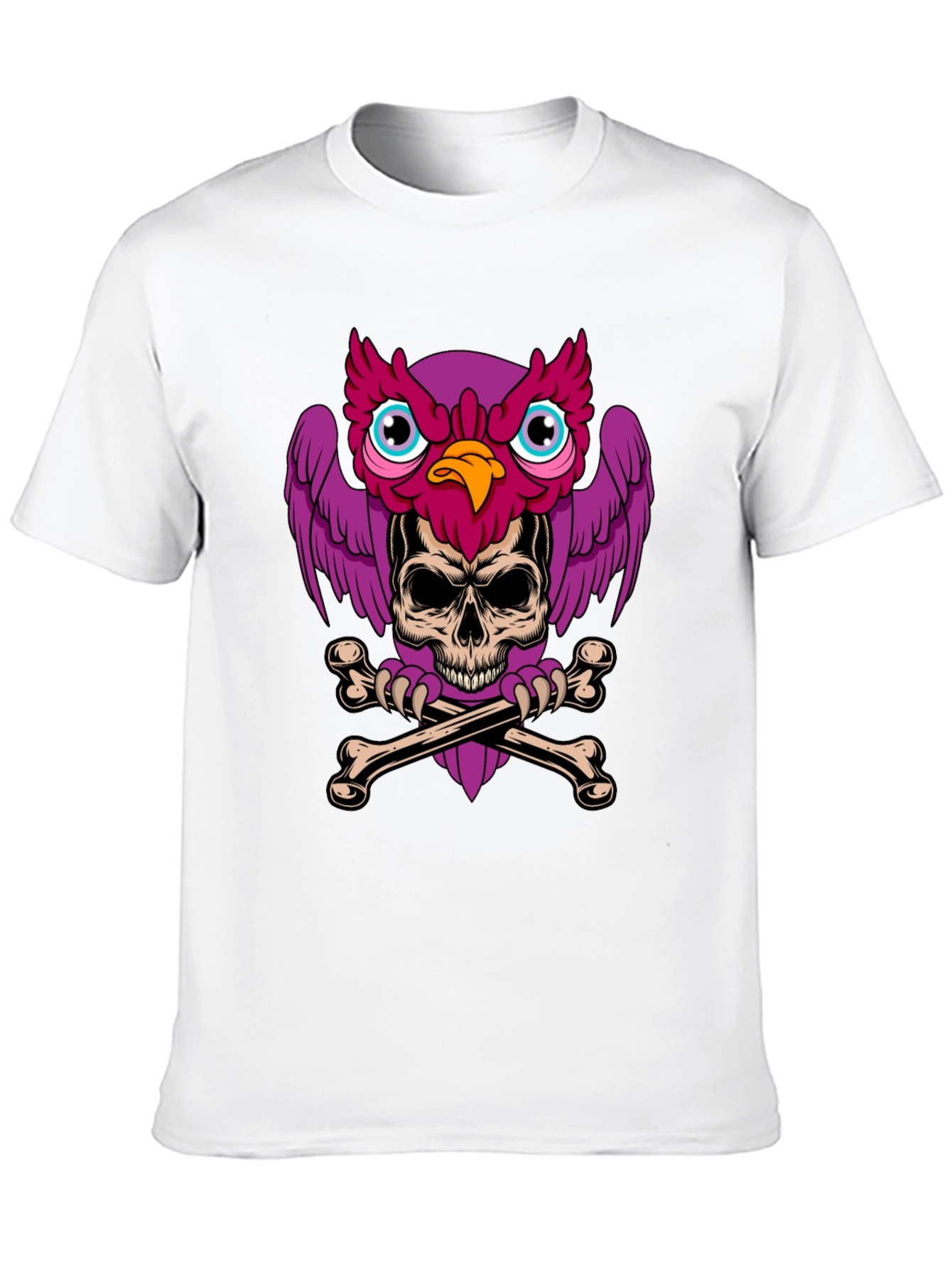 Skull Owl Graphic Print Tee