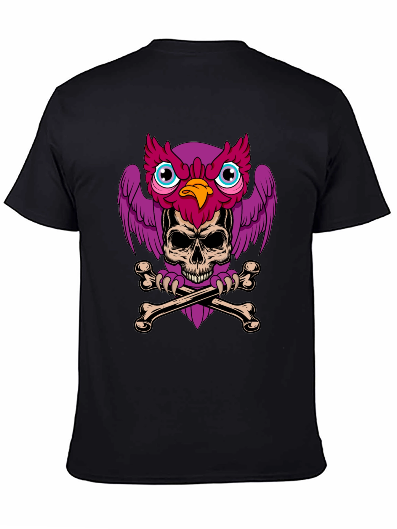 Skull Owl Graphic Print Tee