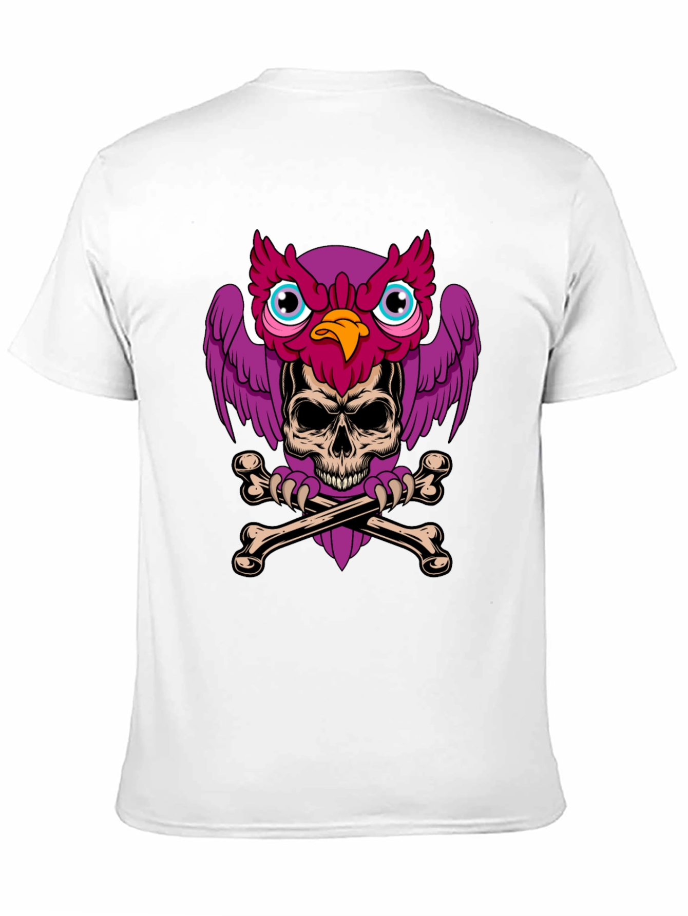 Skull Owl Graphic Print Tee
