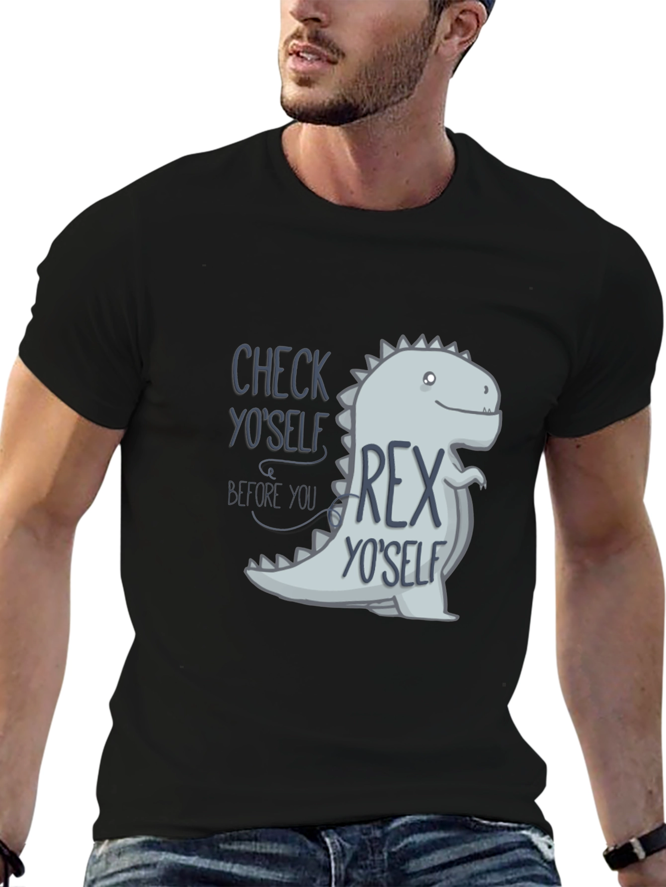 Check YoSelf Rex YoSelf Black T-Shirt