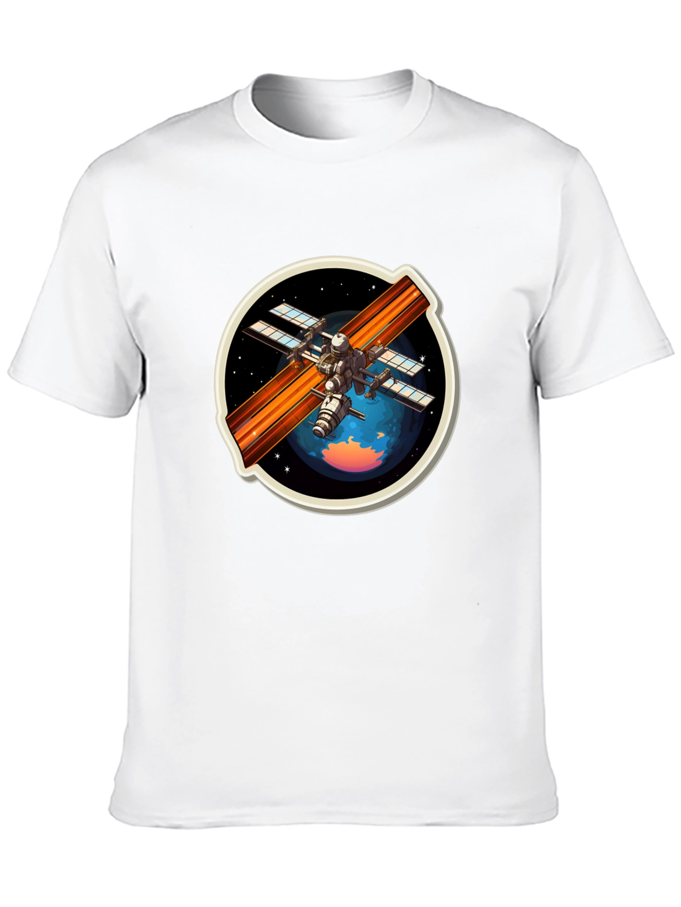 Space Station Graphic Tee - Black Crew Neck