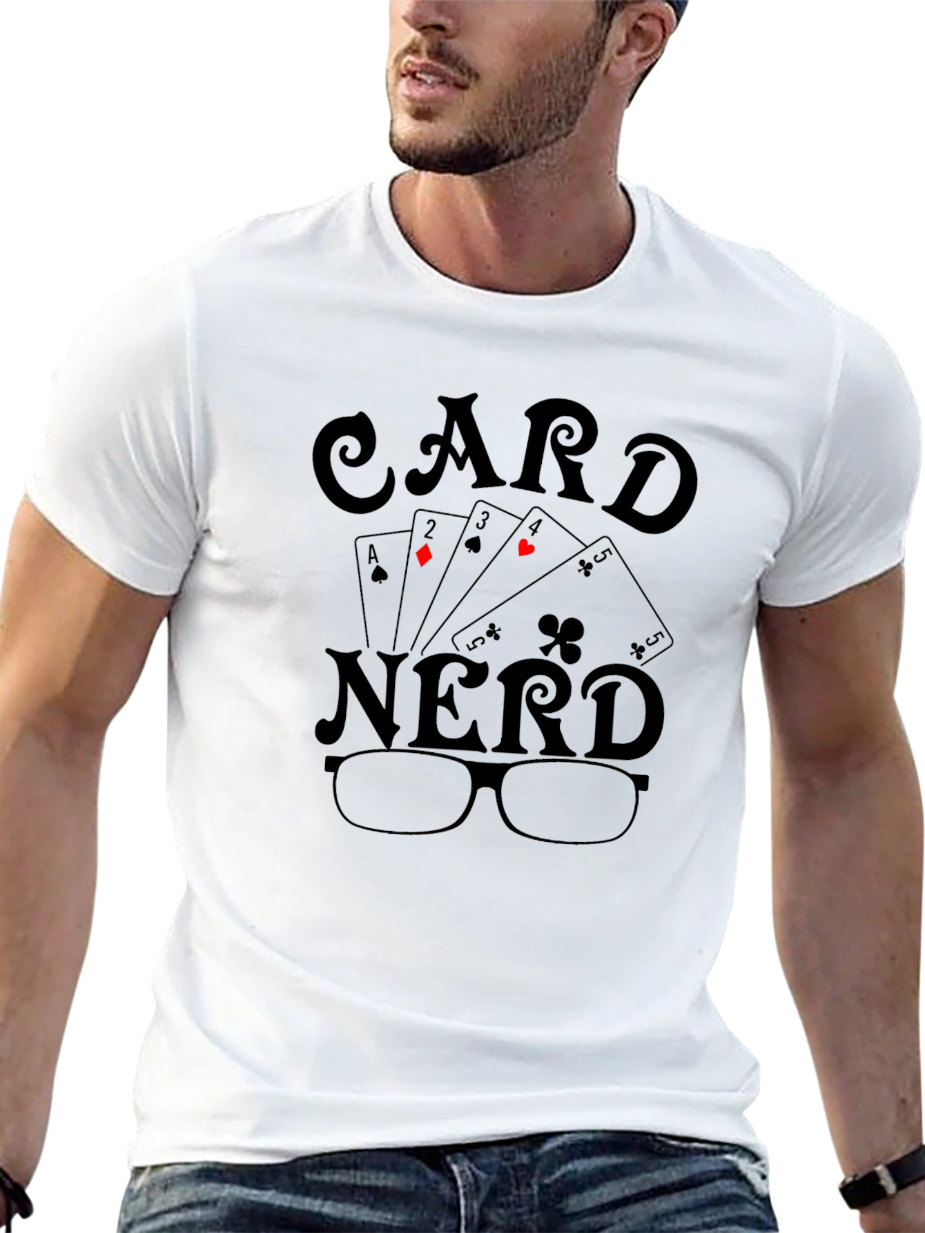 Card Nerd T-Shirt - Poker Playing Geek Tee