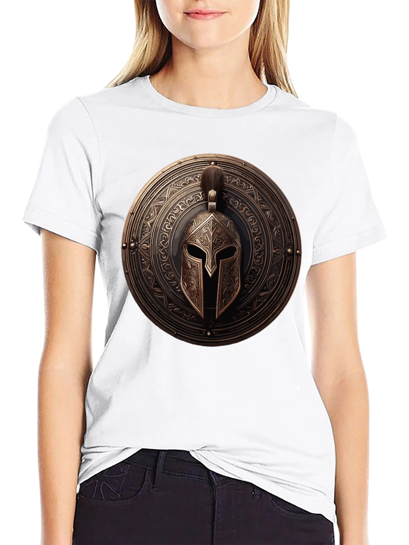 Spartan Shield Graphic Tee - Warrior Style