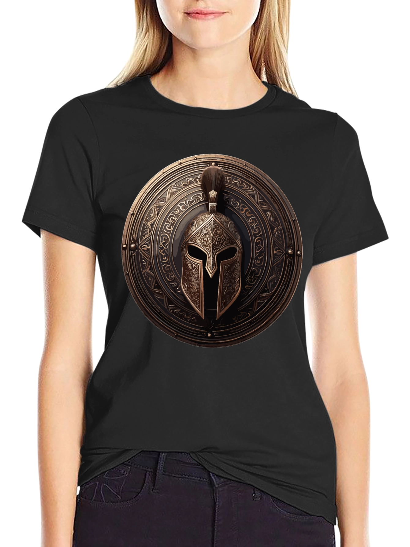 Spartan Shield Graphic Tee - Warrior Style