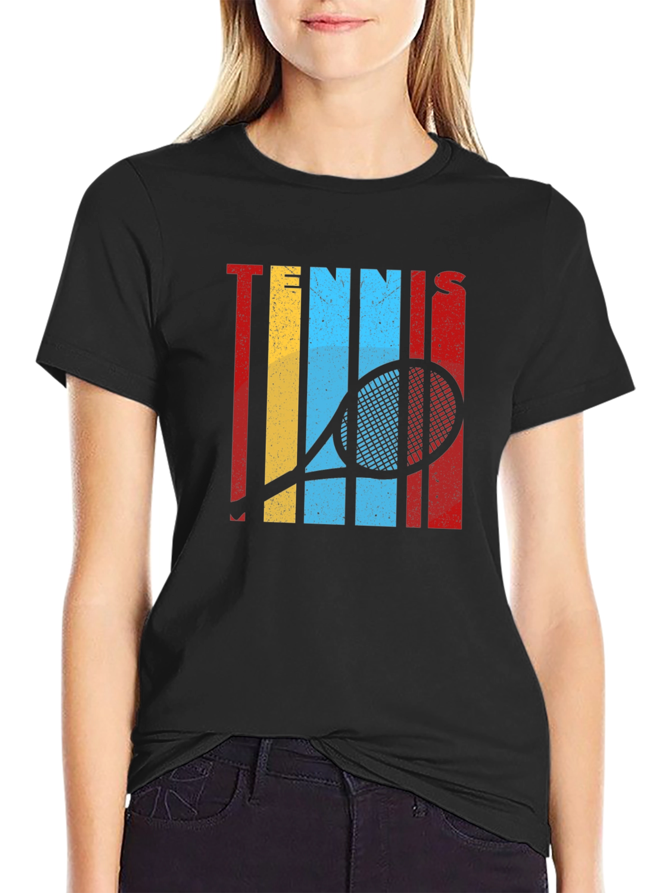 Retro Tennis Racket Graphic T-Shirt