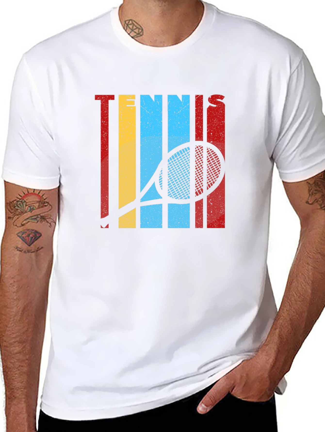 Retro Tennis Racket Graphic T-Shirt